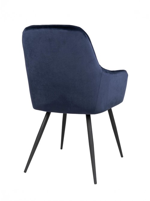 Fauteuil de salle à manger en velours 1B BLEU HN-1001158 DO1