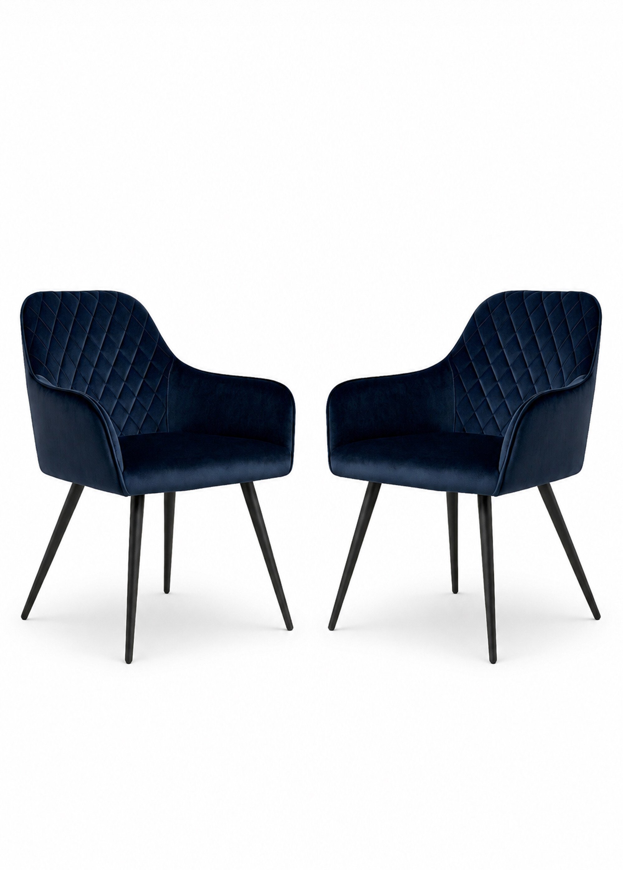Fauteuils de salle à manger, velours 1B BLEU HN-1001158 FA1