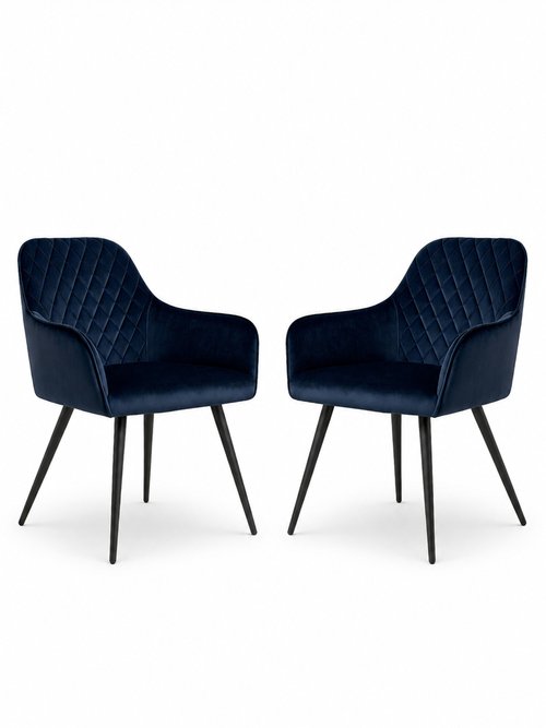 Fauteuils de salle à manger, velours 1B BLEU HN-1001158 FA1