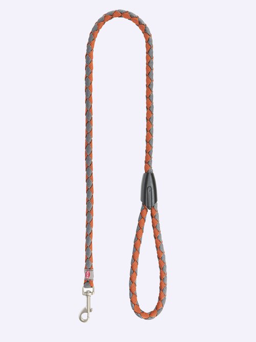 Laisse tressée ronde CAVO animaux ROUILLE ET GRIS TRX-144230 FA1