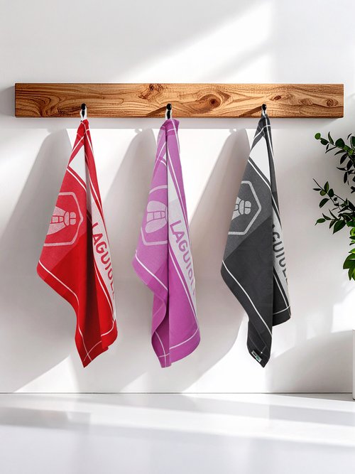 Lot de 3 torchons jacquard assortis, Miel 3M Violet 9270145 SI1