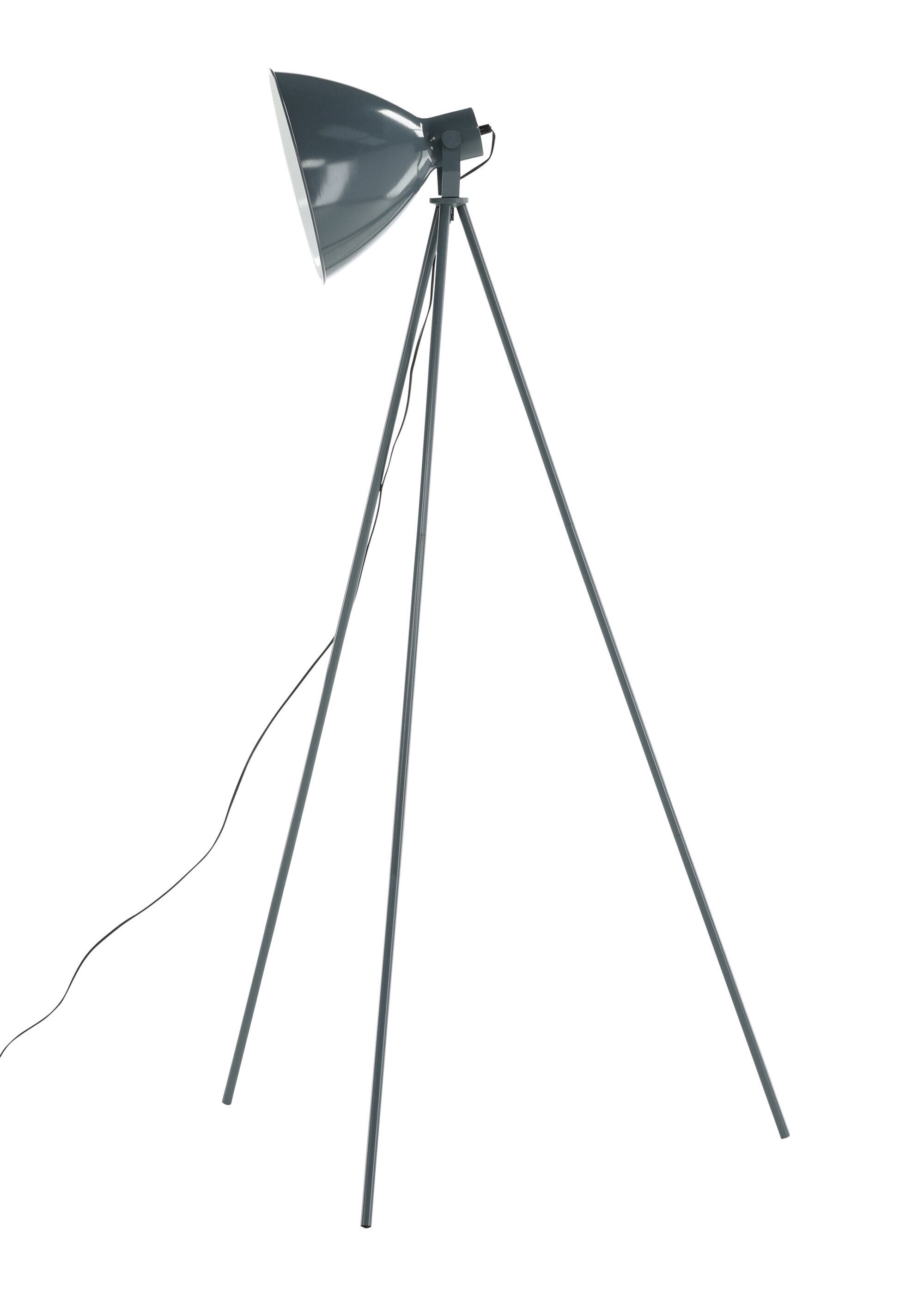 Lampadaire en acier, piètement trépied
