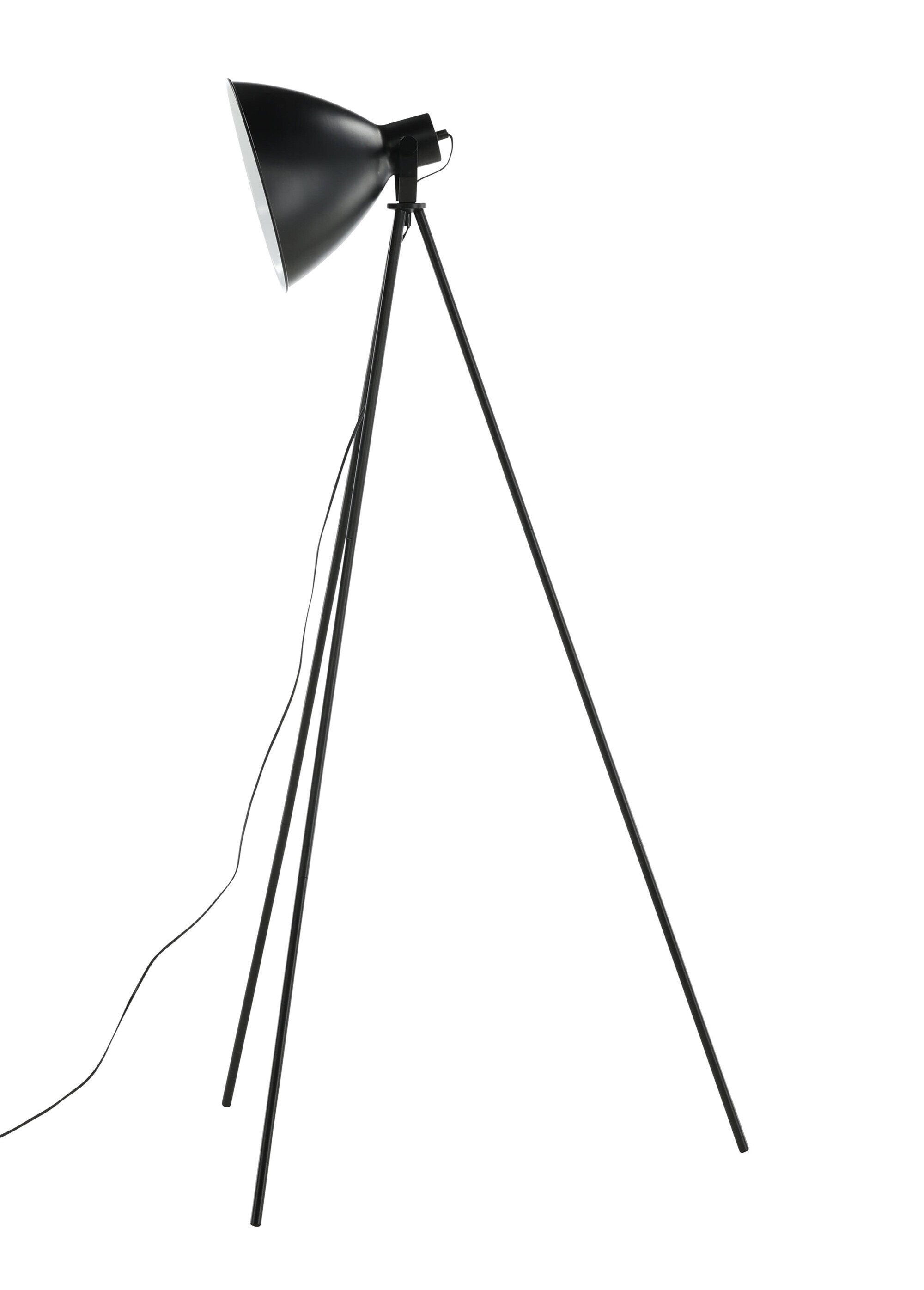 Lampadaire en acier, piètement trépied