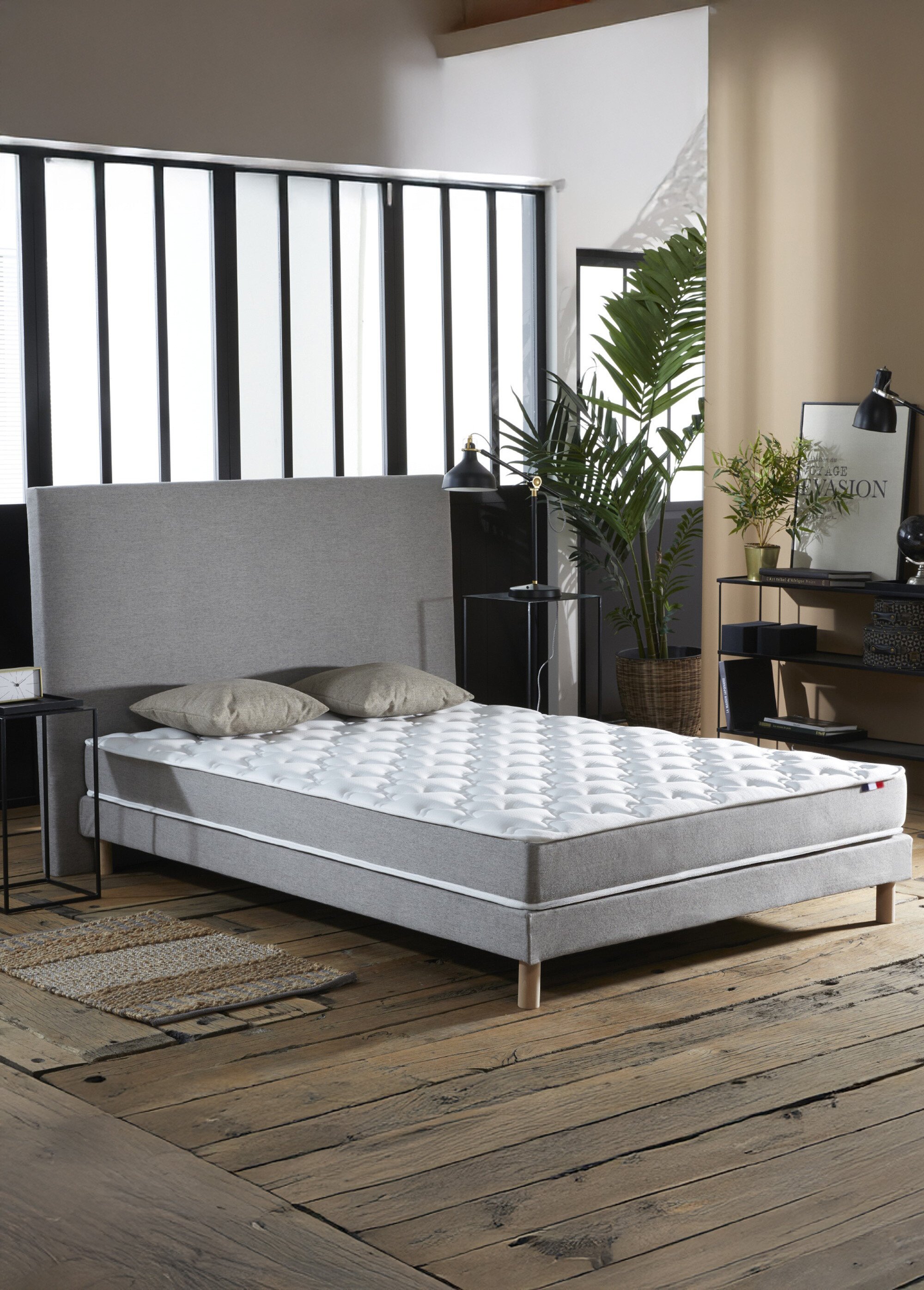 Matelas ferme en mousse, haut. 16/17cm BLANC AFI-MAGNOLIA SF1