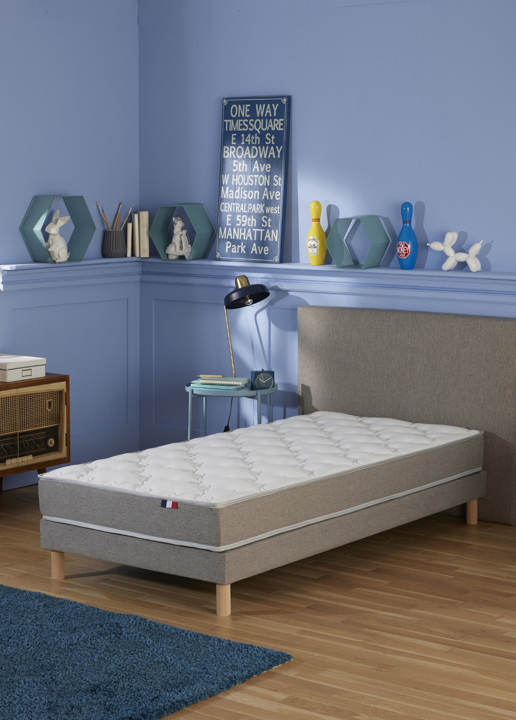 Matelas ferme en mousse, haut. 16/17cm BLANC AFI-MAGNOLIA SF2
