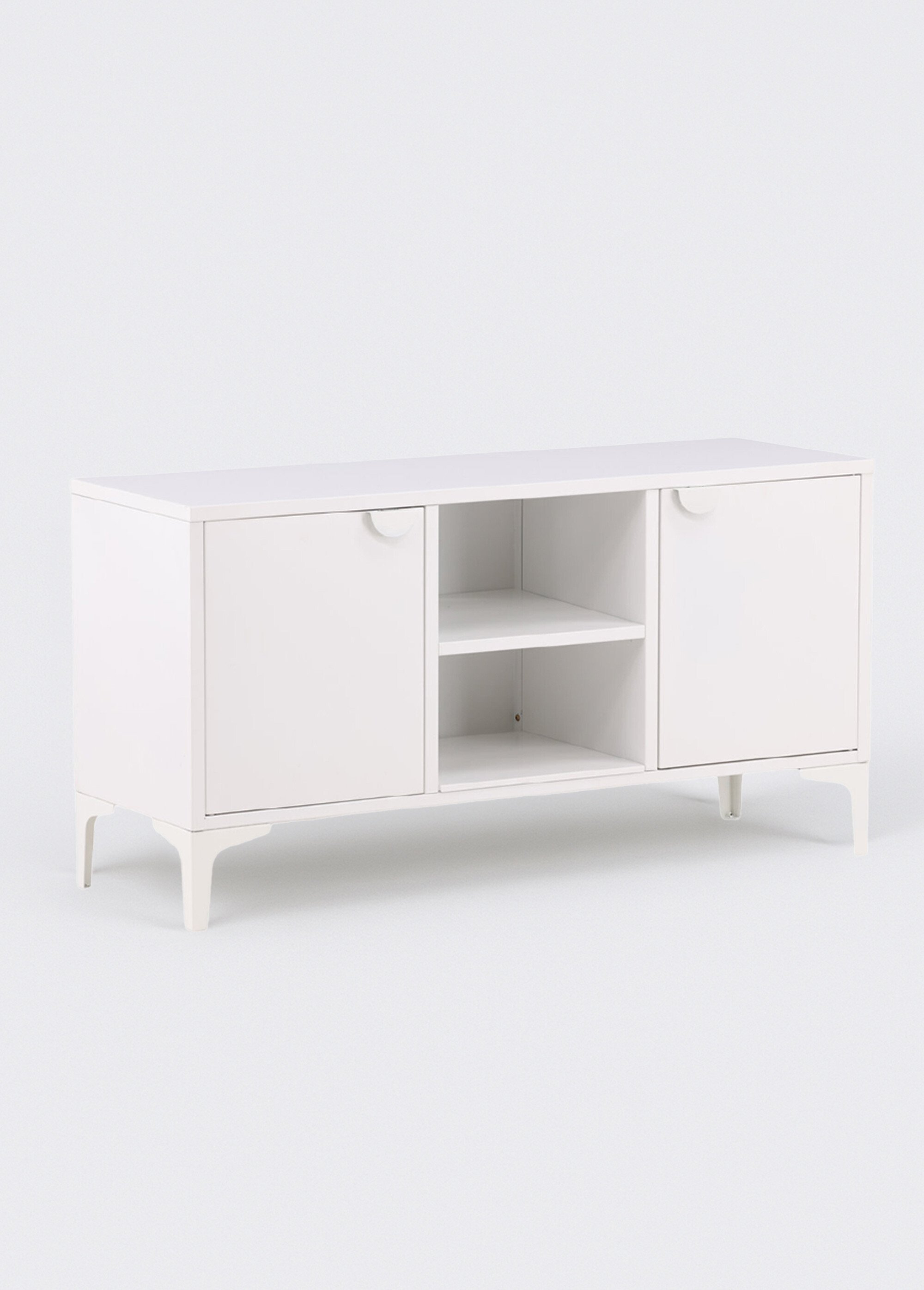 Meuble bas 2 portes 2 tablettes en acier BLANC VEN-15618 FA1