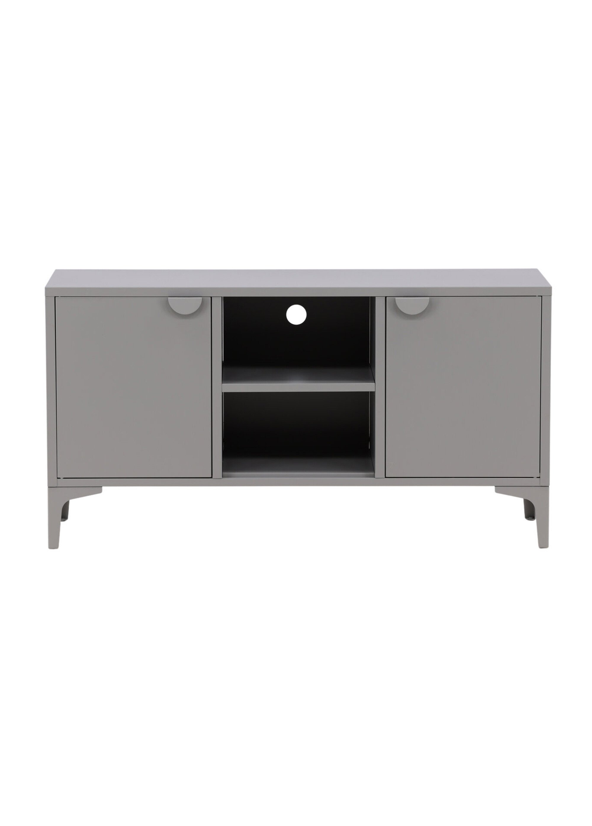 Meuble bas 2 portes 2 tablettes en acier