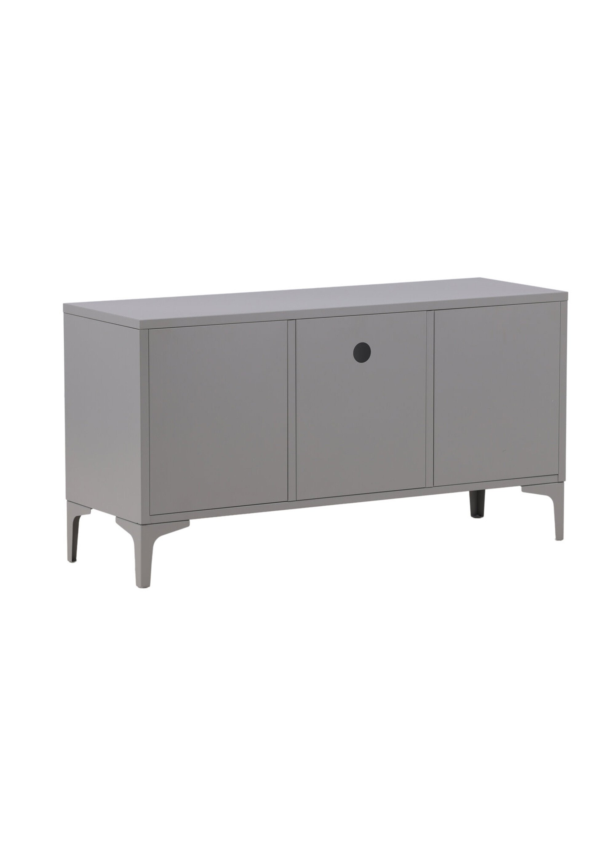 Meuble bas 2 portes 2 tablettes en acier GRIS VEN-15618 DO1