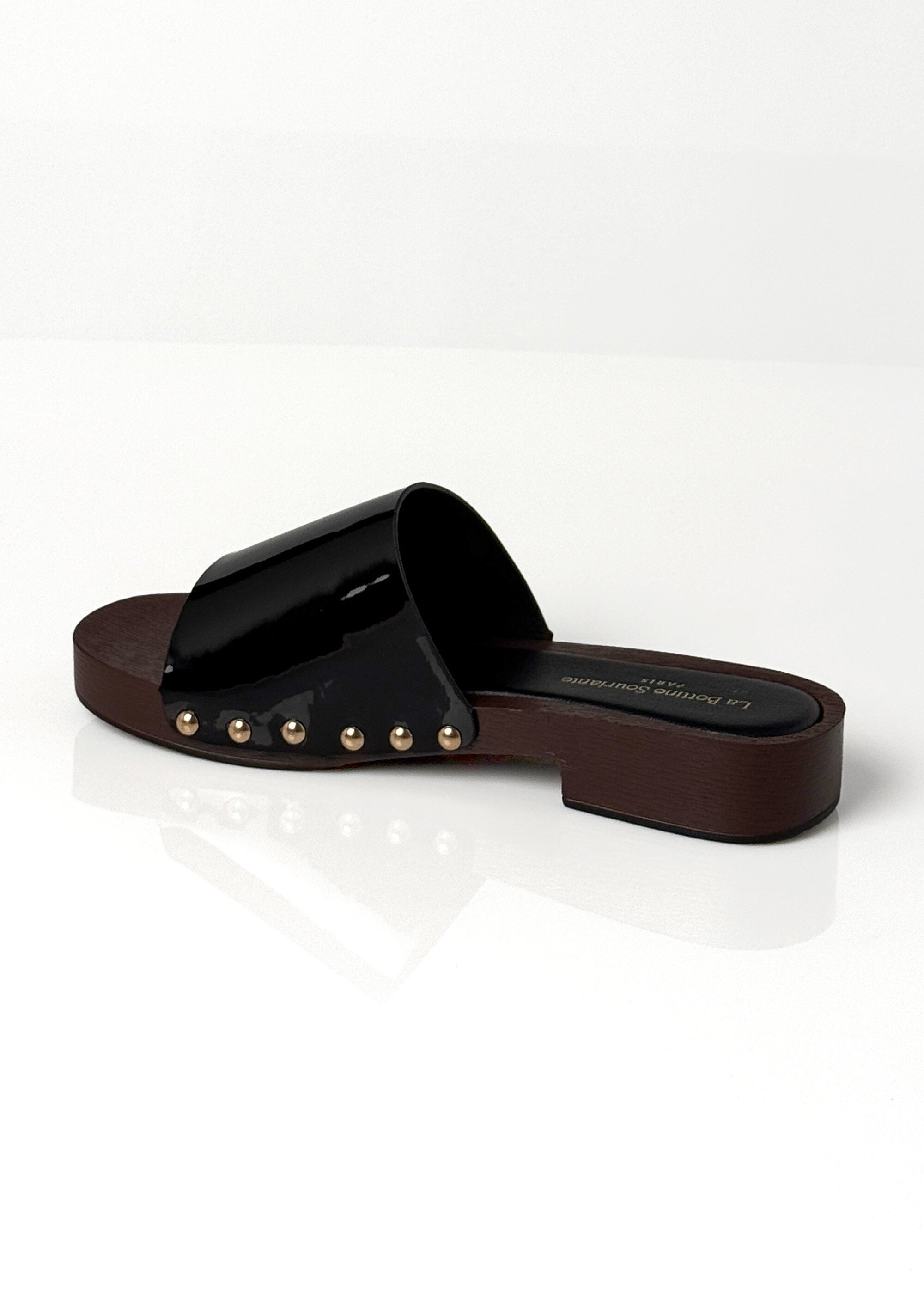 Mules simili cuir vernis, forme sabots Femme VERNIS NOIR LBSBYDJ9950 DO1
