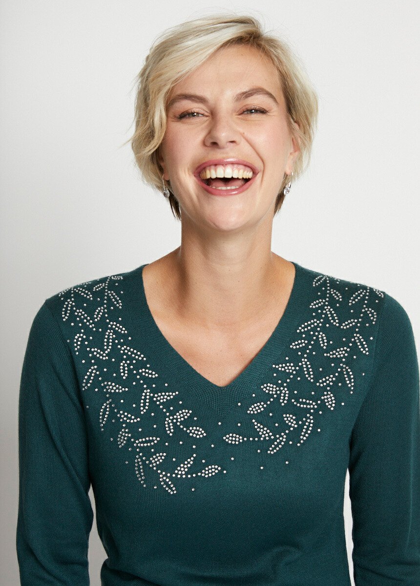 EFOFEI Sweat-shirt à Manches Longues Pour Femme Avec Motif Trèfle