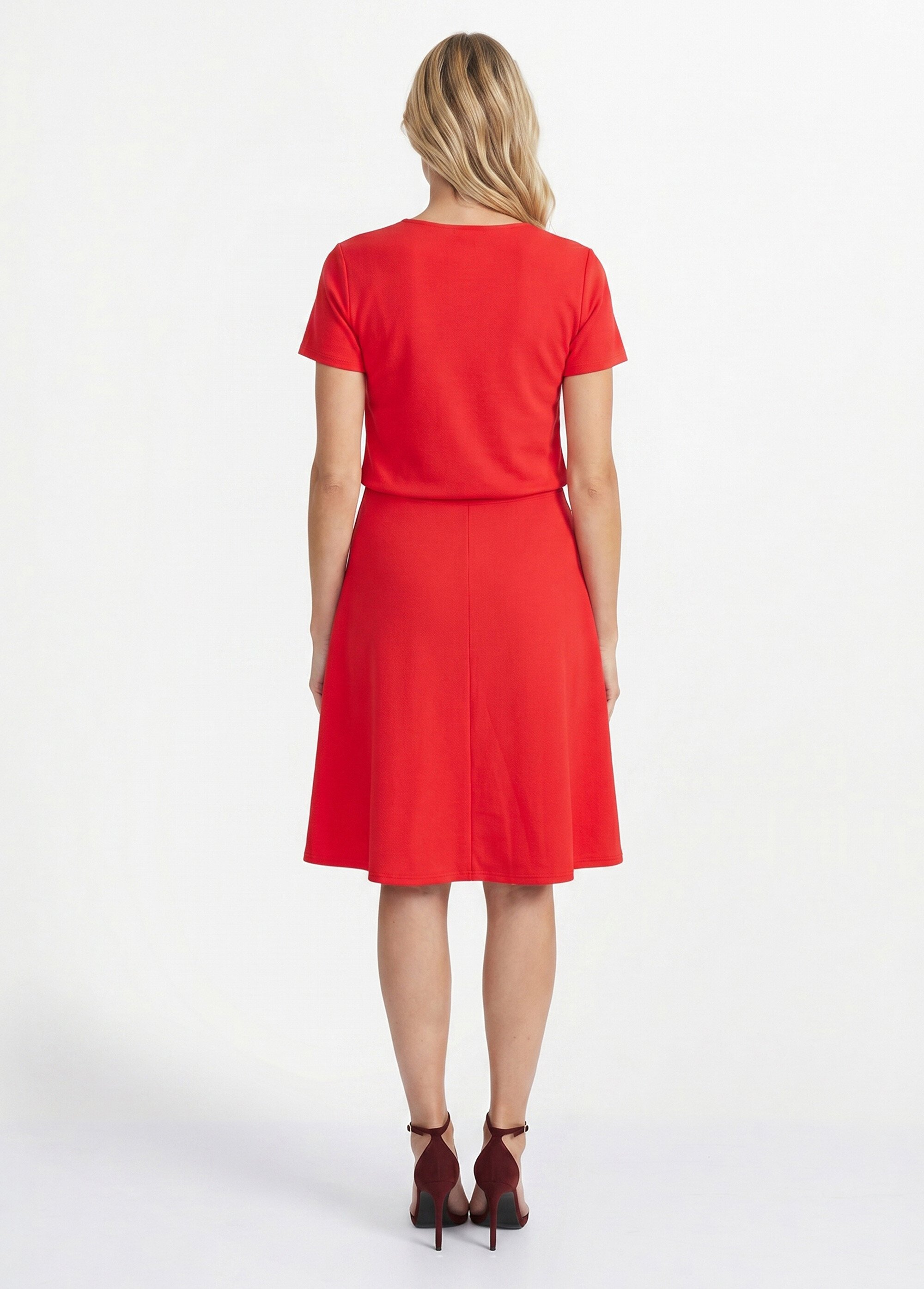 Robe courte effet drapé maille gaufrée