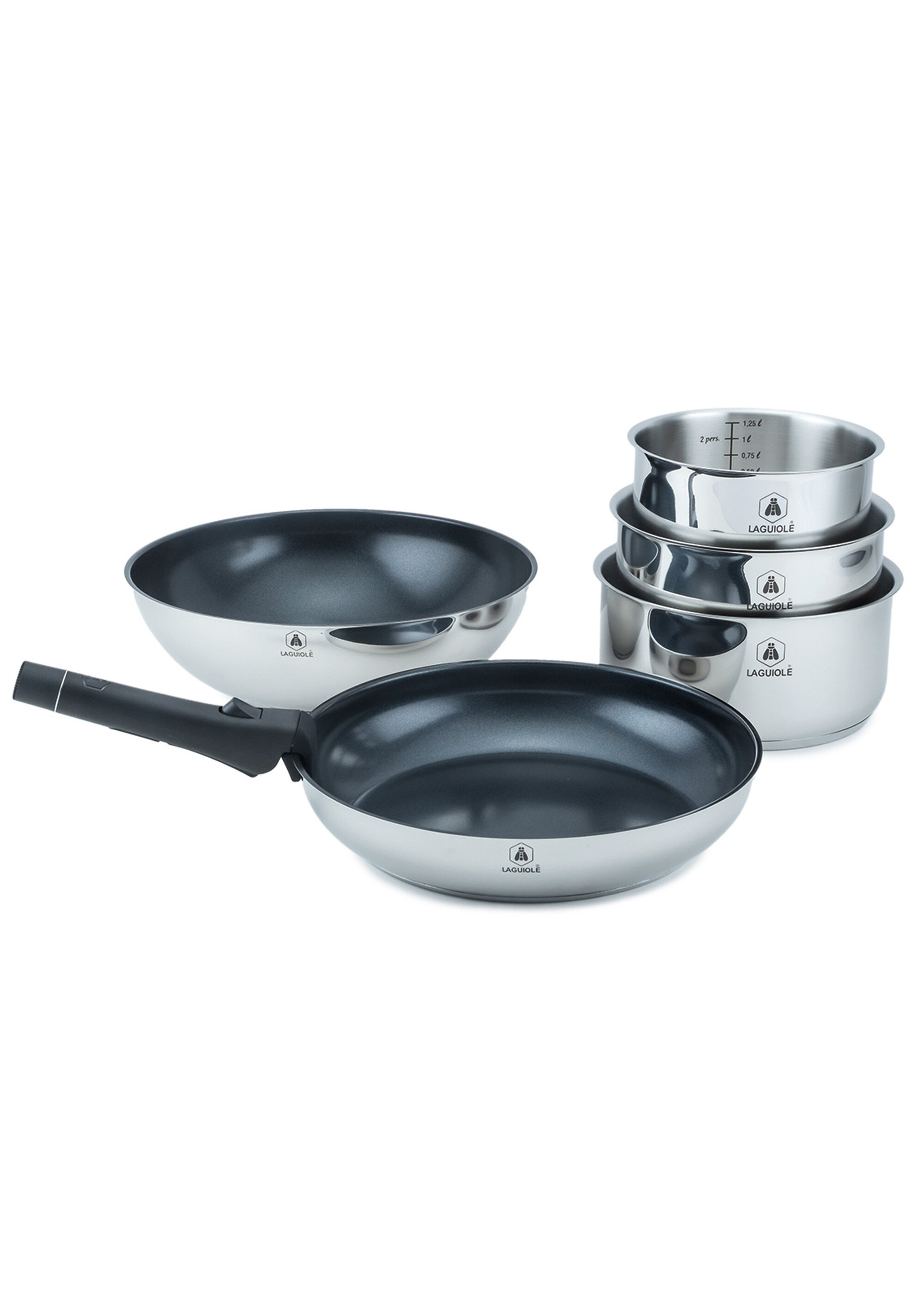 Set 6 pièces inox antiadhésif, Réactif Gris 9120685 DE1