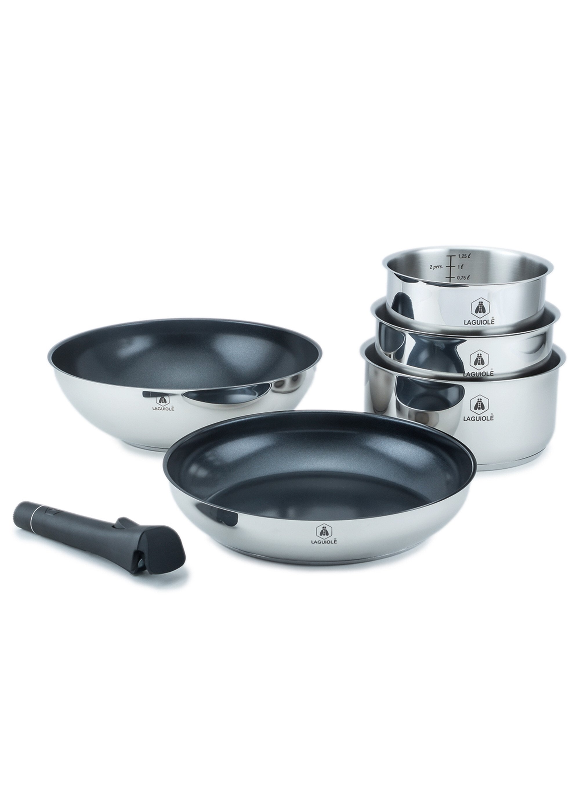 Set 6 pièces inox antiadhésif, Réactif Gris 9120685 FA1