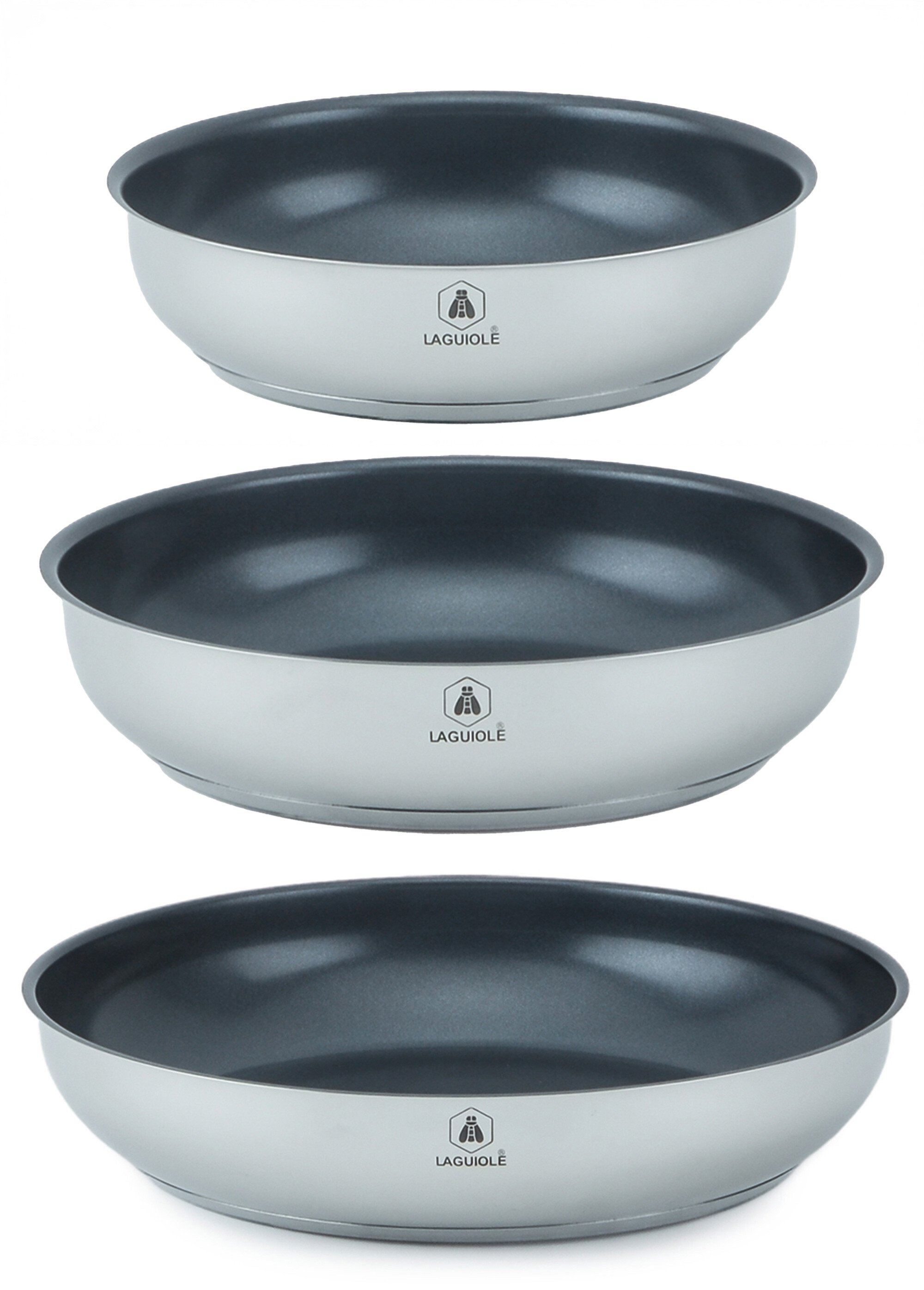 Set 7 pièces inox antiadhésif, Réactif Gris 9120690 DE4