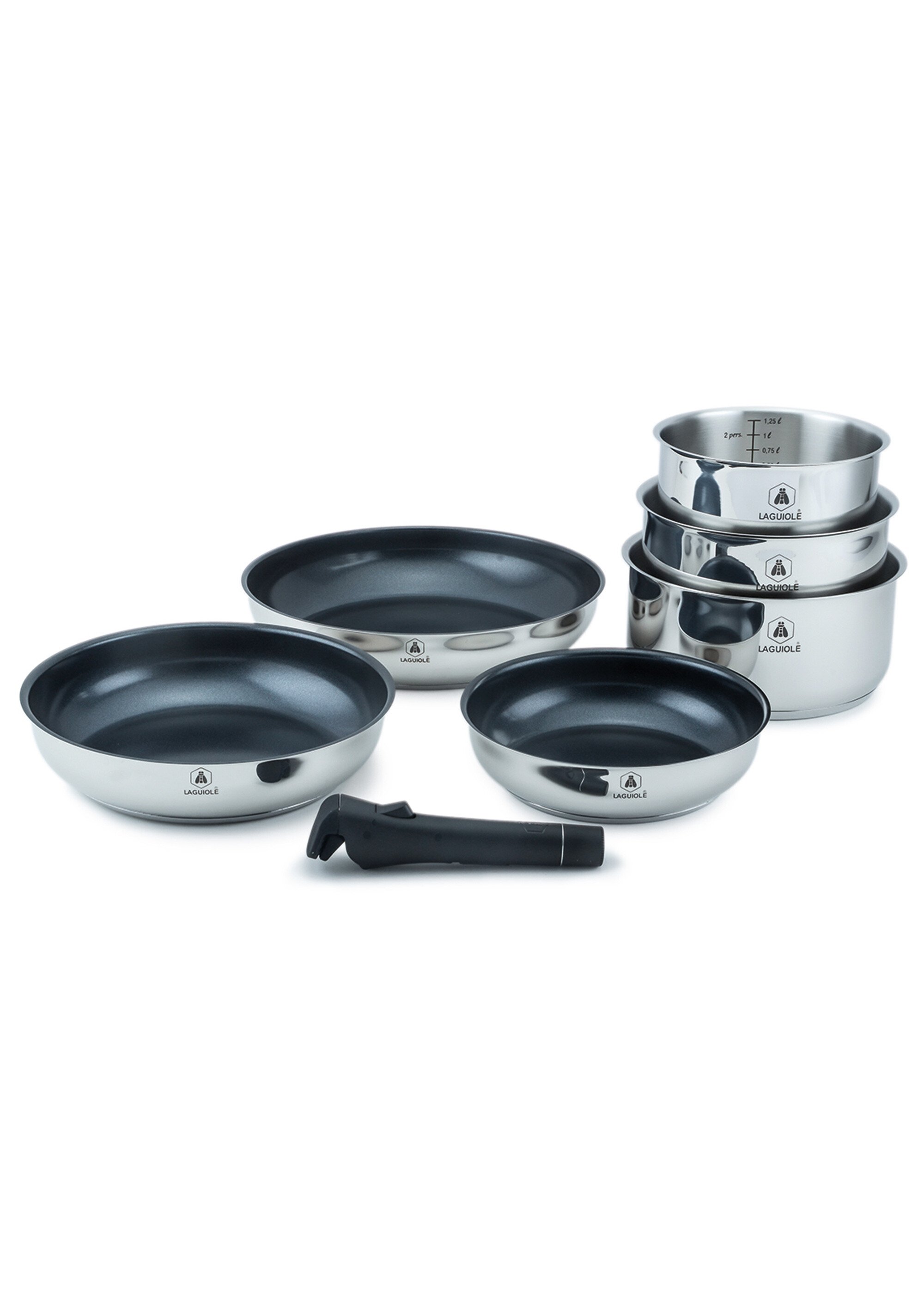 Set 7 pièces inox antiadhésif, Réactif Gris 9120690 FA1