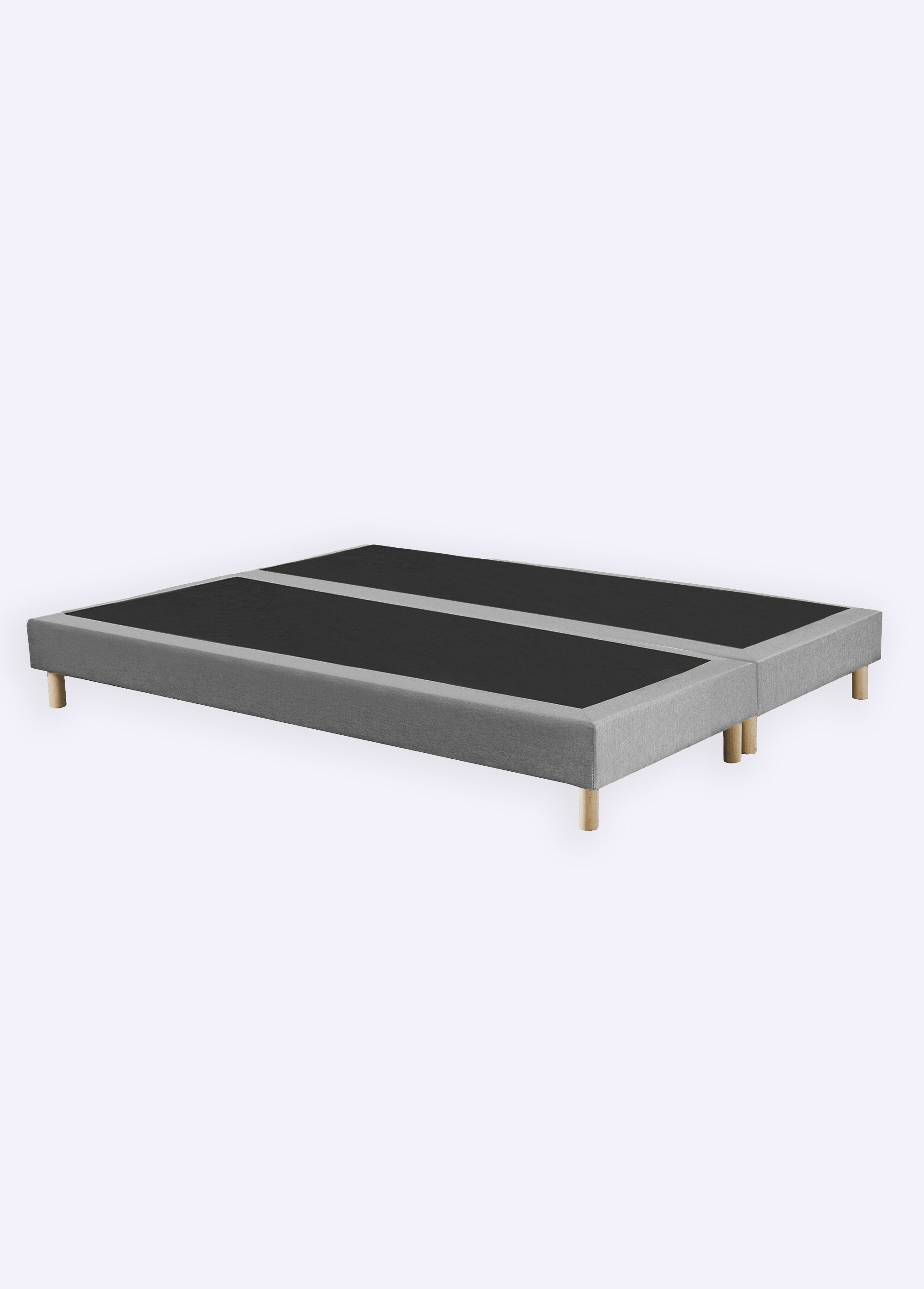 Sommier tapissier 11cm à lattes + pieds 12cm GRIS AFI-SAUGE DE1
