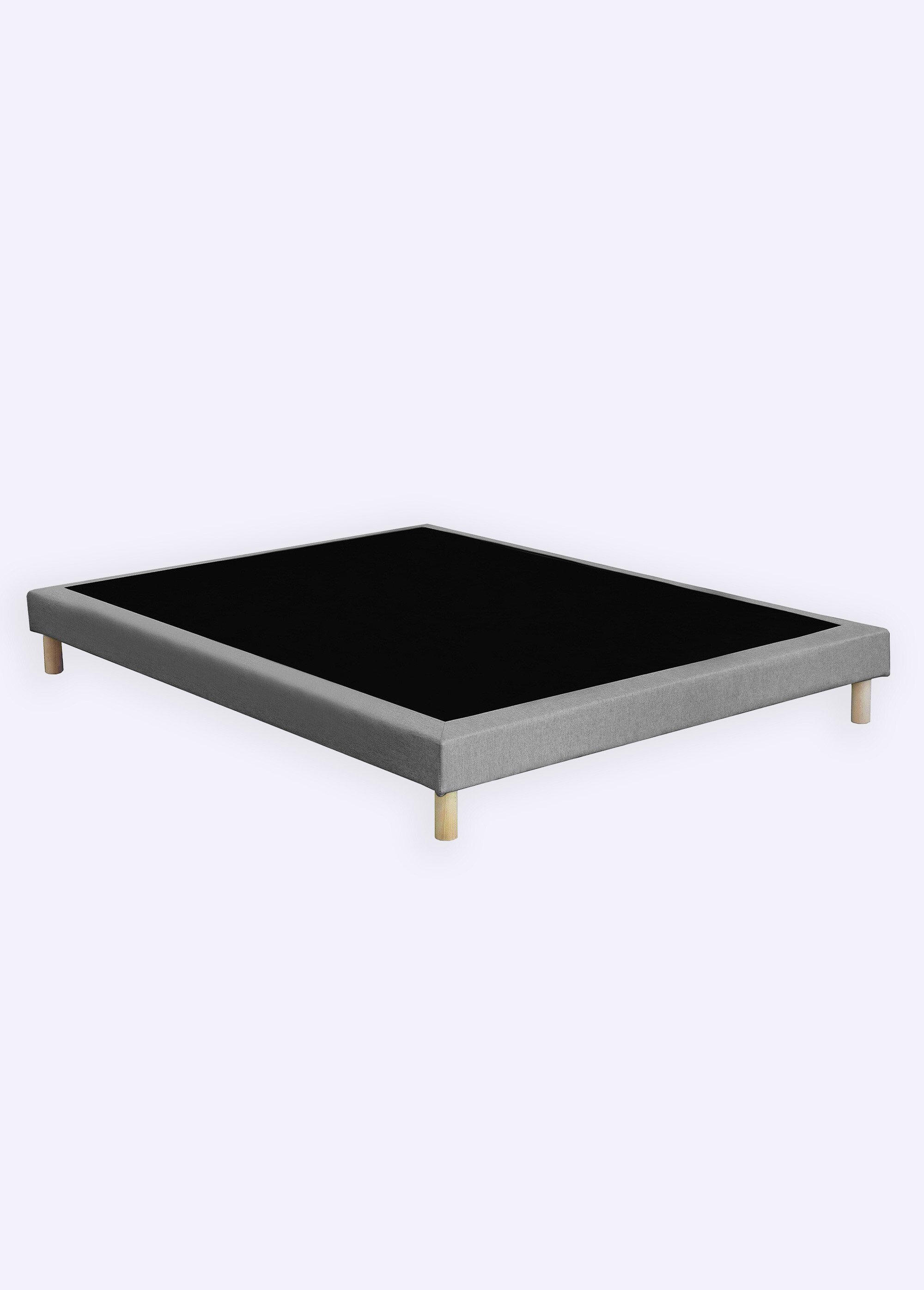 Sommier tapissier 11cm à lattes + pieds 12cm GRIS AFI-SAUGE FA1