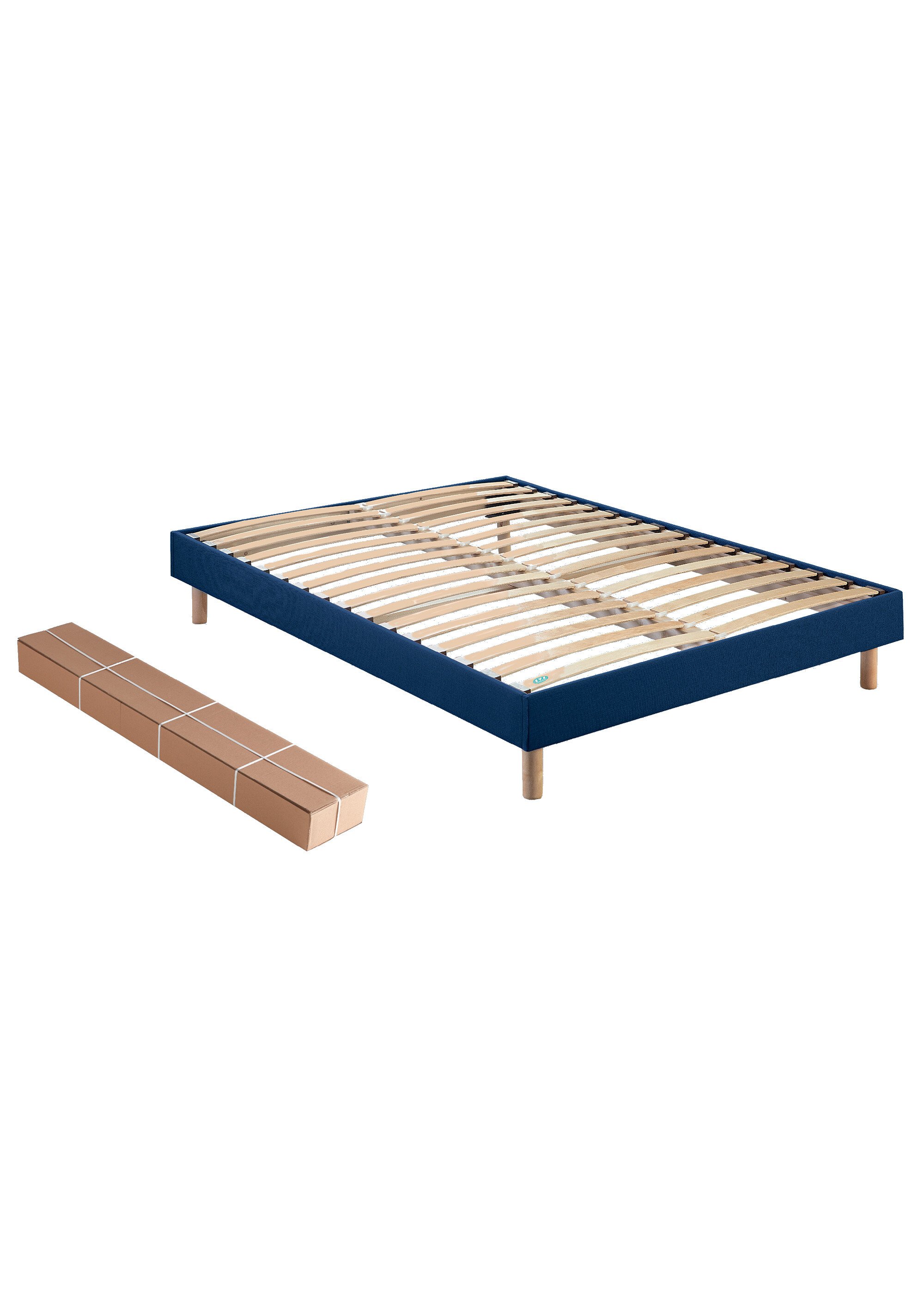 Sommier tapissier à monter soi-même, à lattes BLEU MER-SOM-SELFKIT DE2