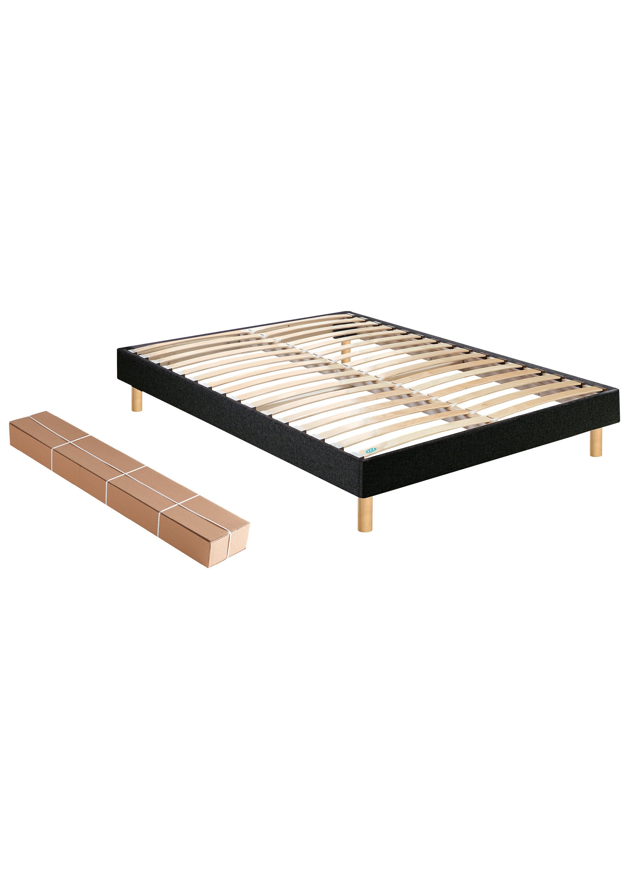 Sommier tapissier à monter soi-même, à lattes NOIR MER-SOM-SELFKIT DE2