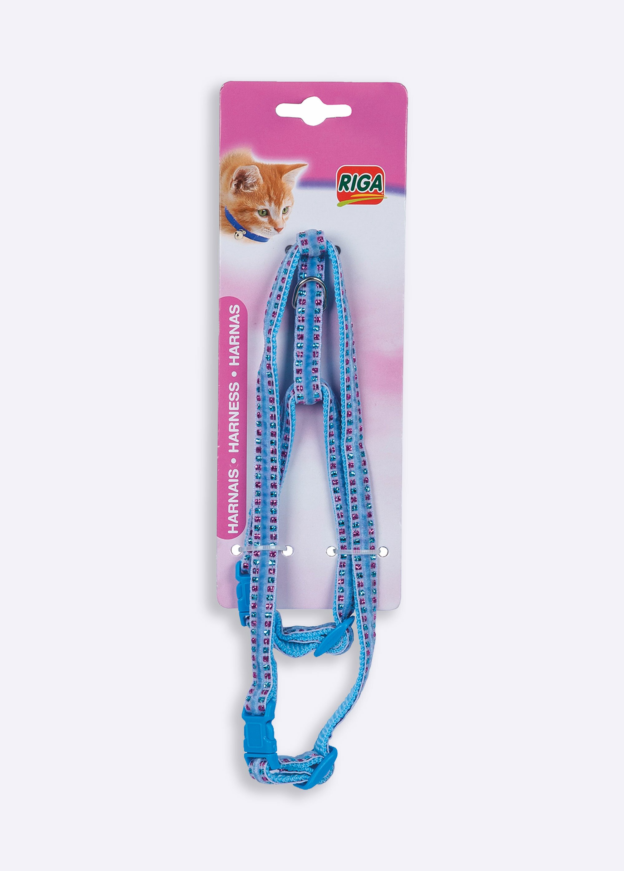 Harnais fantaisie pour chat BLEU RIG-00001748EL FA1