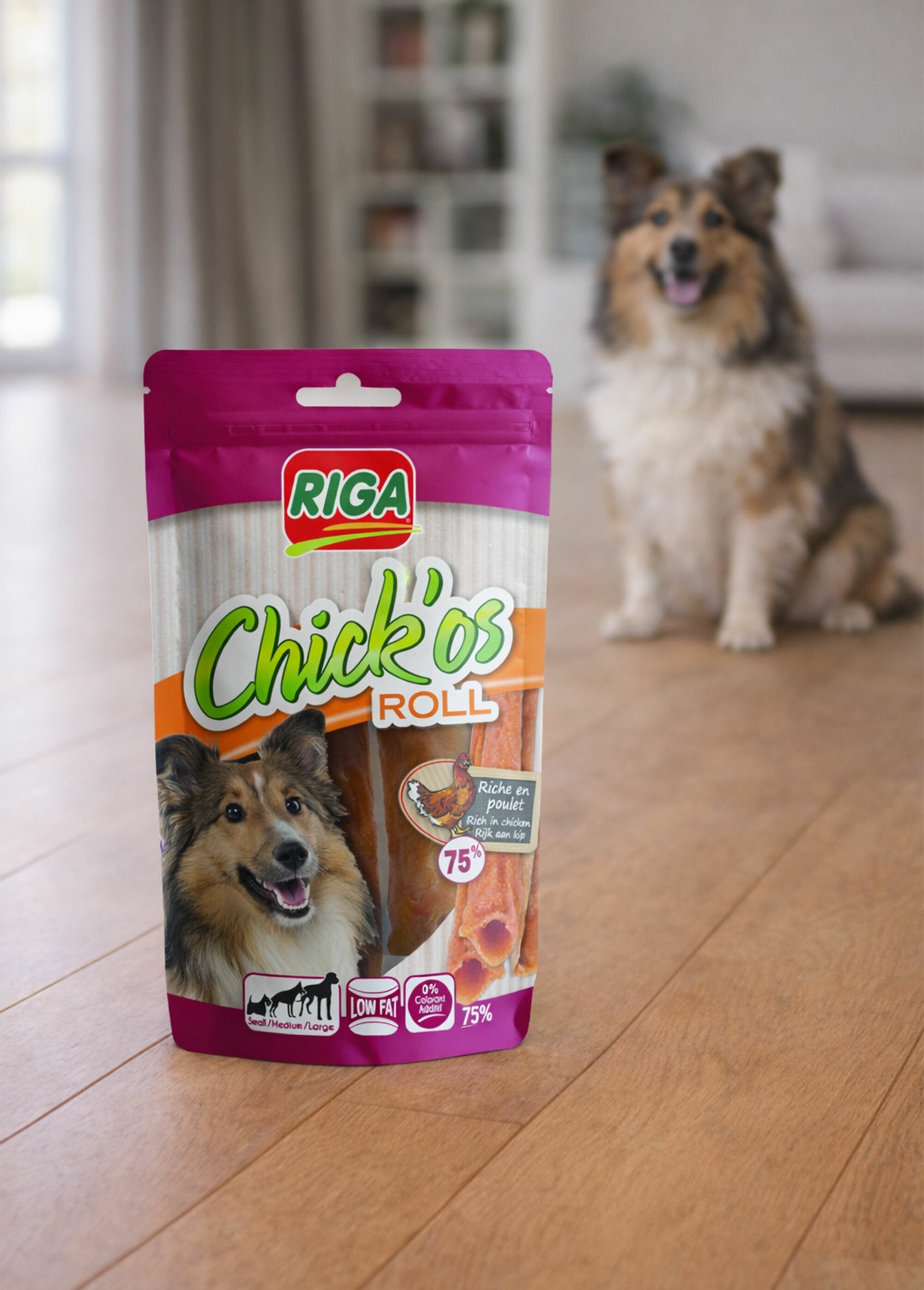 Rolls friandises poulet, pour chien MARRON RIG-00005152EL SI1