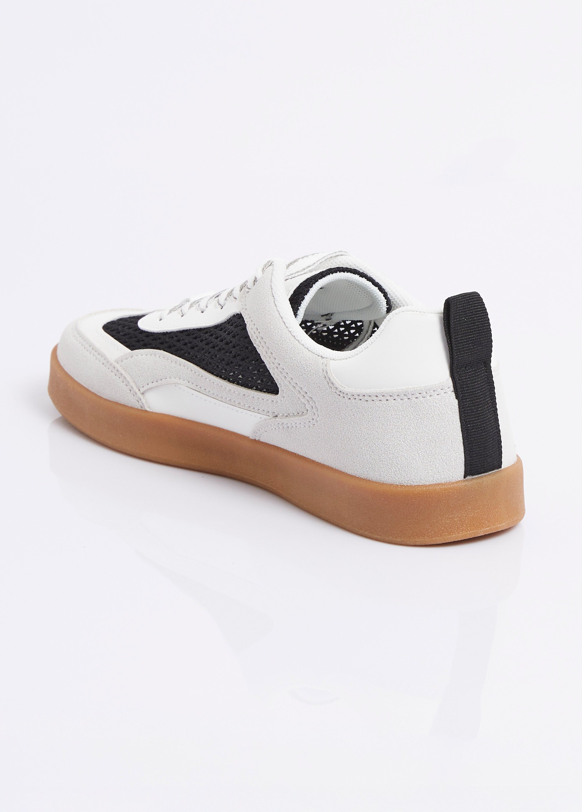 Baskets multimatières semelle compensée Femme Noir ERY9189 DO1