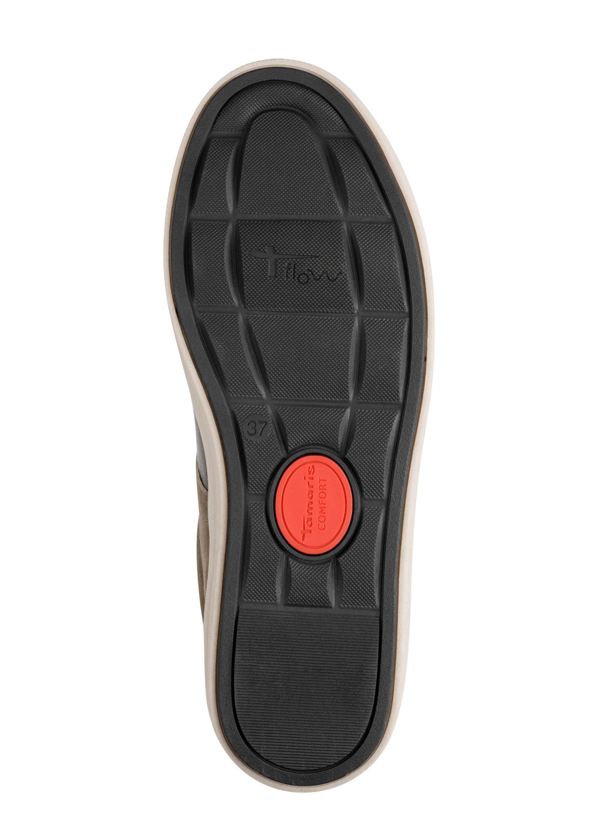 Baskets multimatières semelle épaisse et zip Femme Marron TAM88370344 UN1