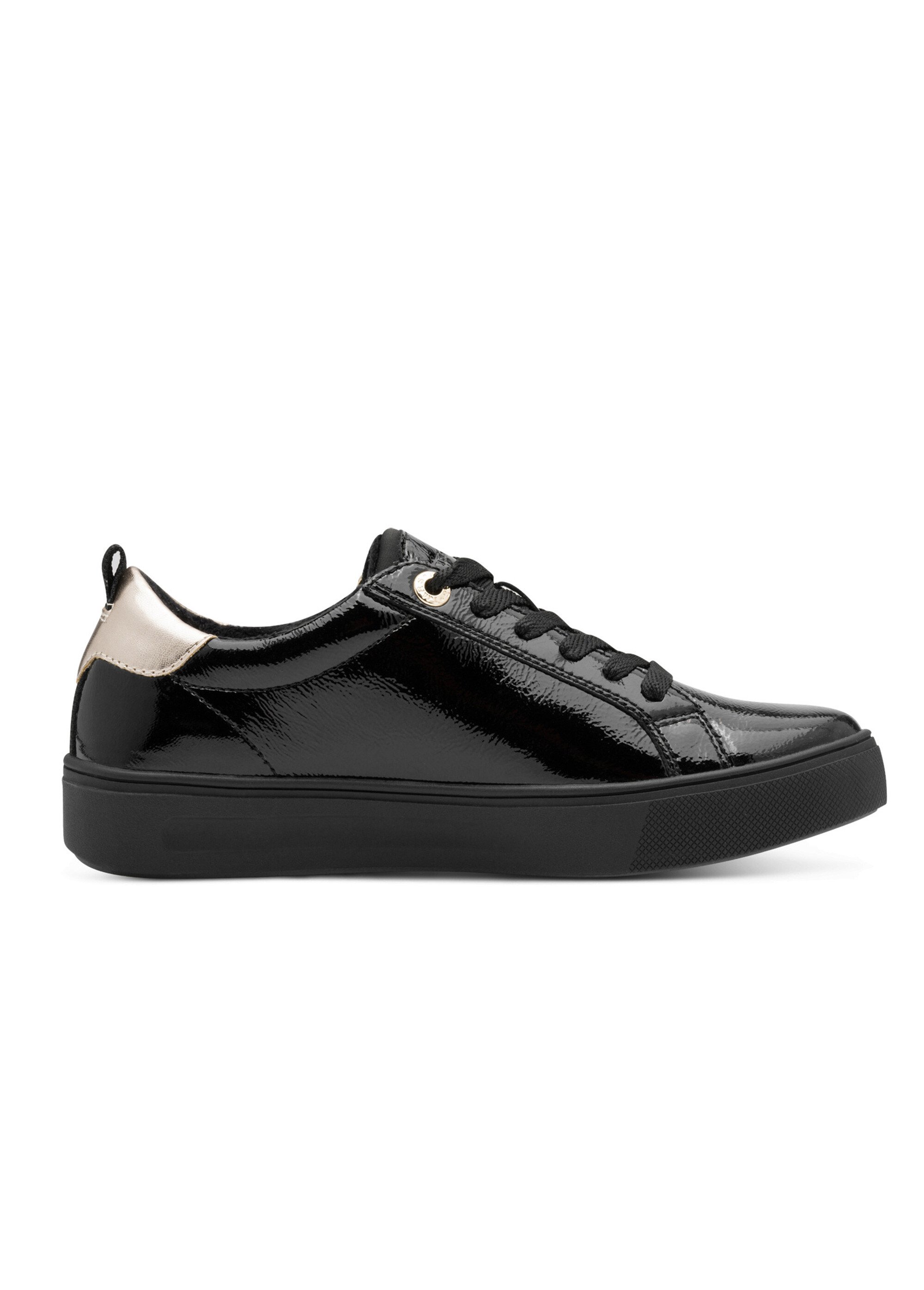 Baskets semelle épaisse avec zip et lacets Femme Noir TAM88370742 DR1