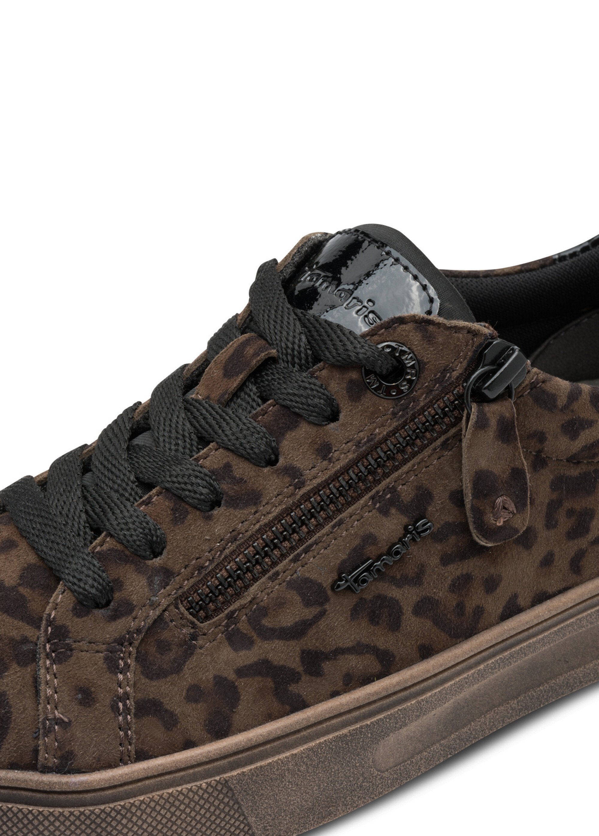 Baskets semelle épaisse avec zip et lacets Femme Noir TAM88370742 DE1