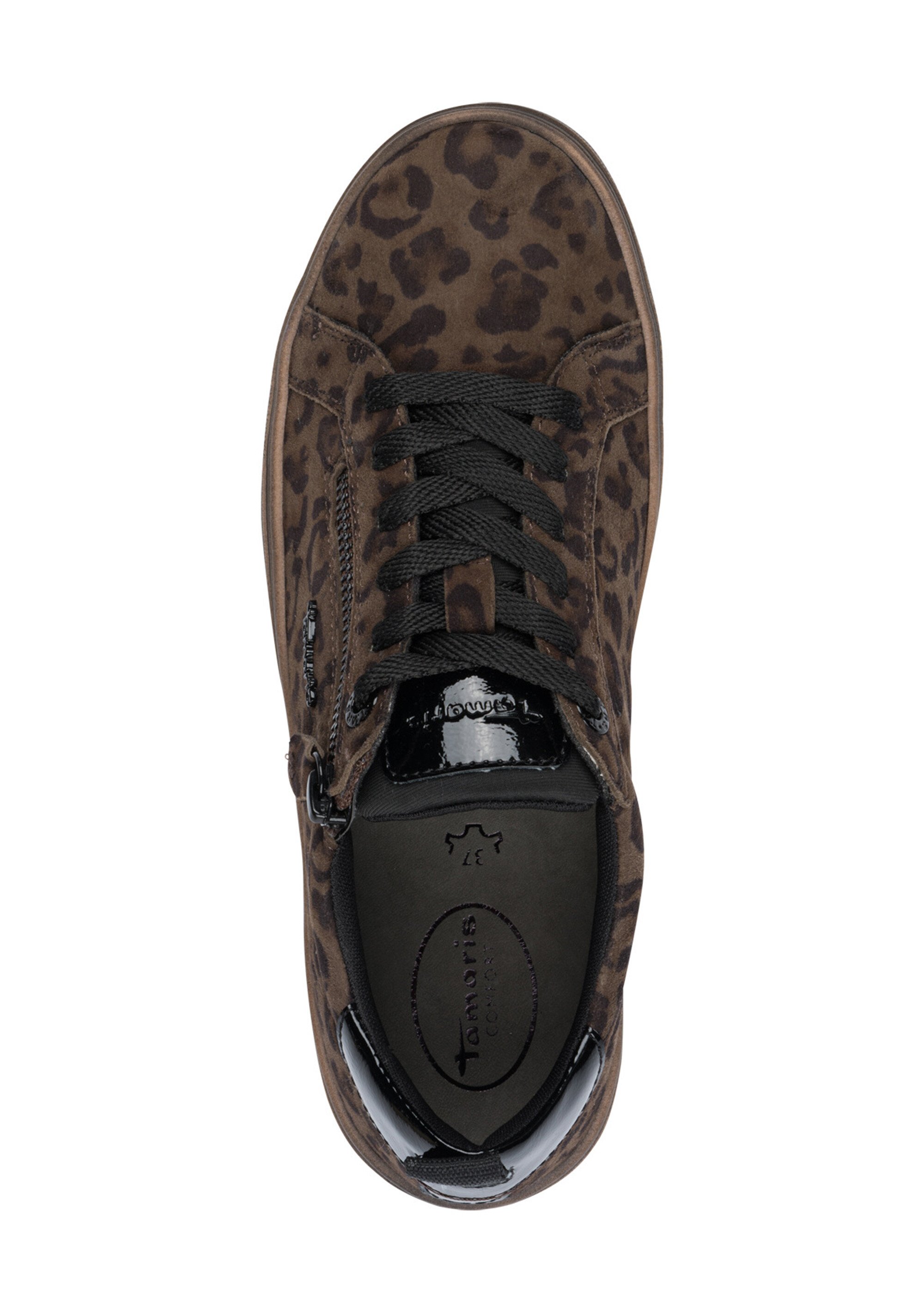 Baskets semelle épaisse avec zip et lacets Femme Noir TAM88370742 OV1