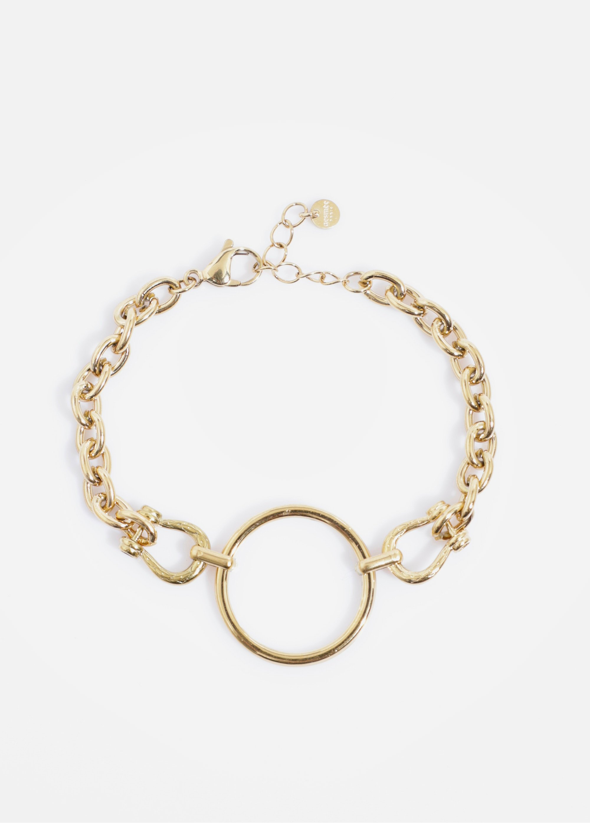 Bracelet acier inoxydable détail manilles Doré AE-BRA812207 FA1