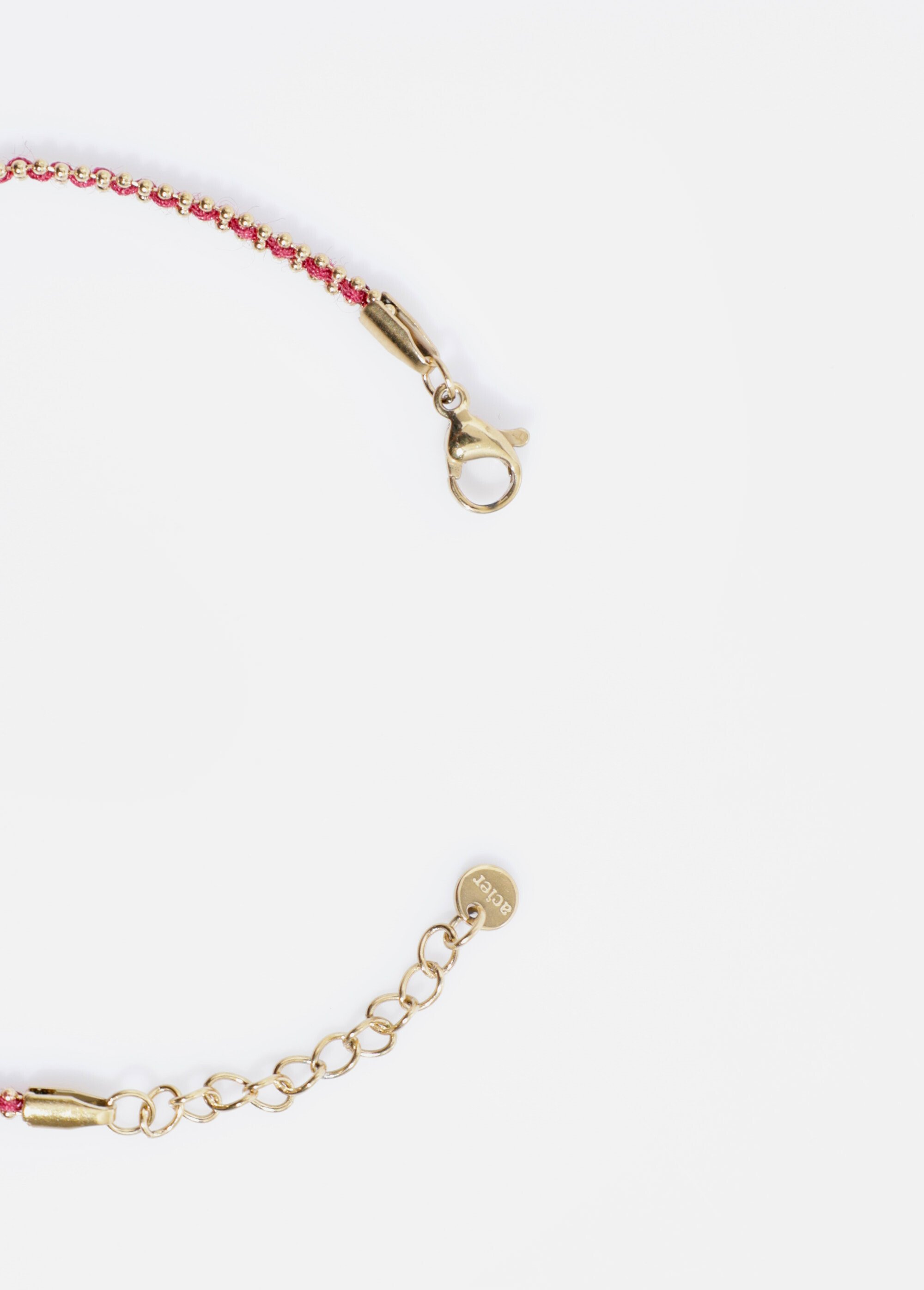 Bracelet maille perlée et motif cœur