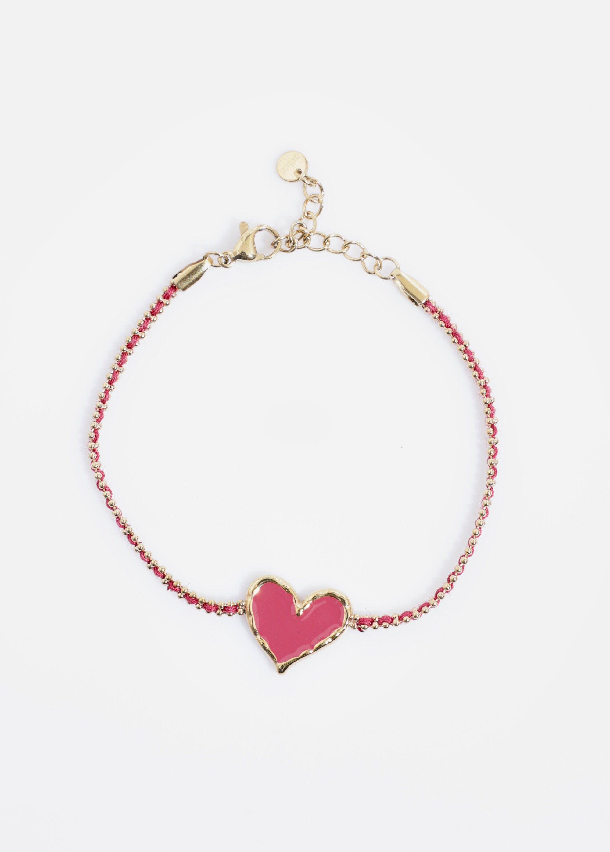 Bracelet maille perlée et motif cœur