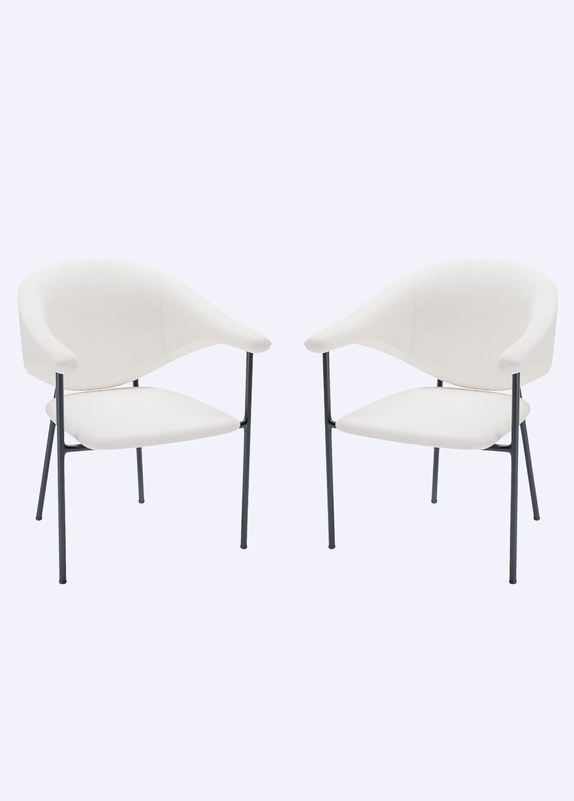 Chaises velours design avec accoudoirs
