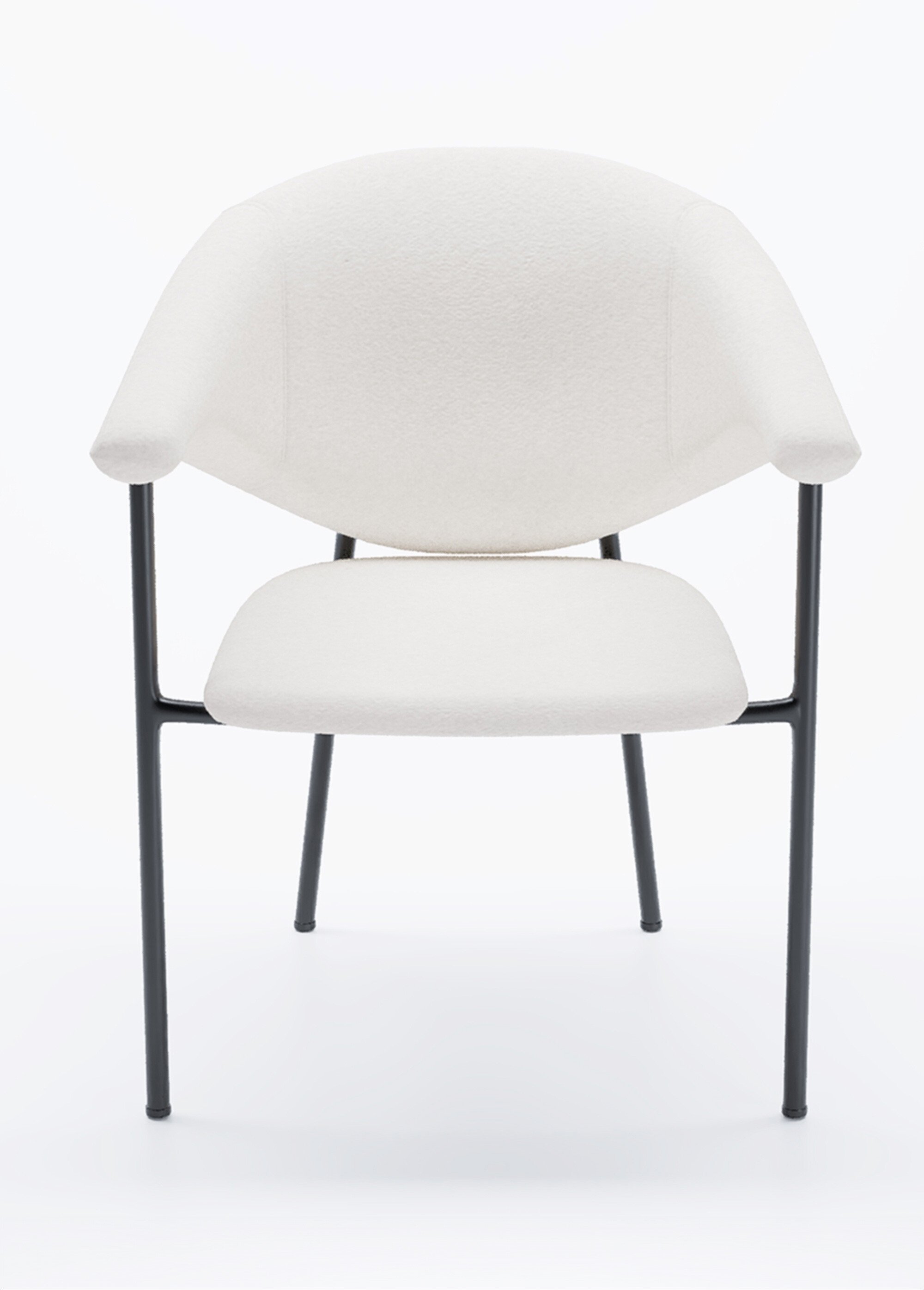 Chaises velours design avec accoudoirs VELOUR BLANC CREME POT-JEANNE FA2