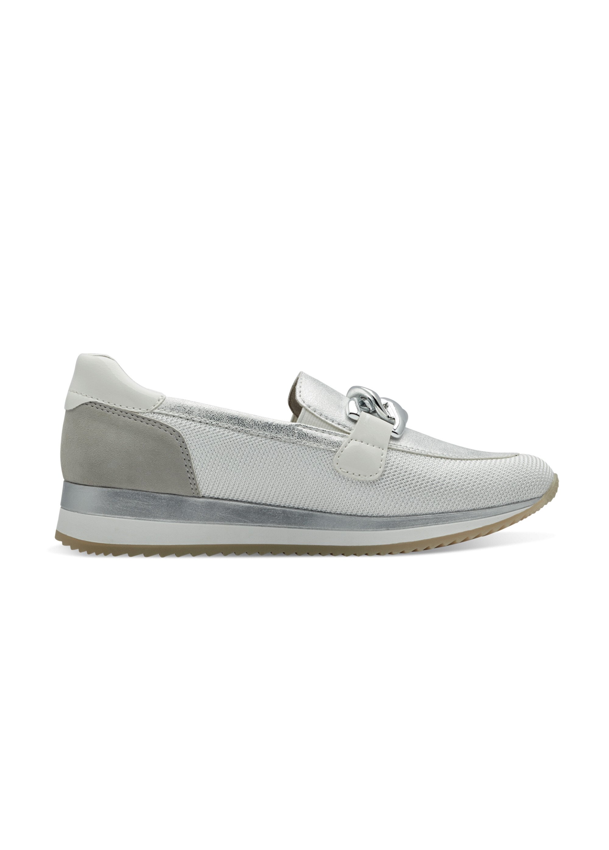 Mocassins compensés multimatières Femme Blanc JAN82476642 DR1