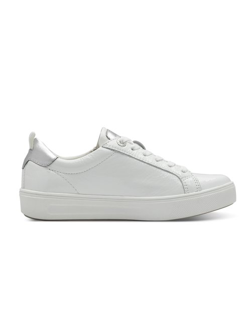 Baskets semelle épaisse avec zip et lacets Femme Blanc TAM88370742 DR1