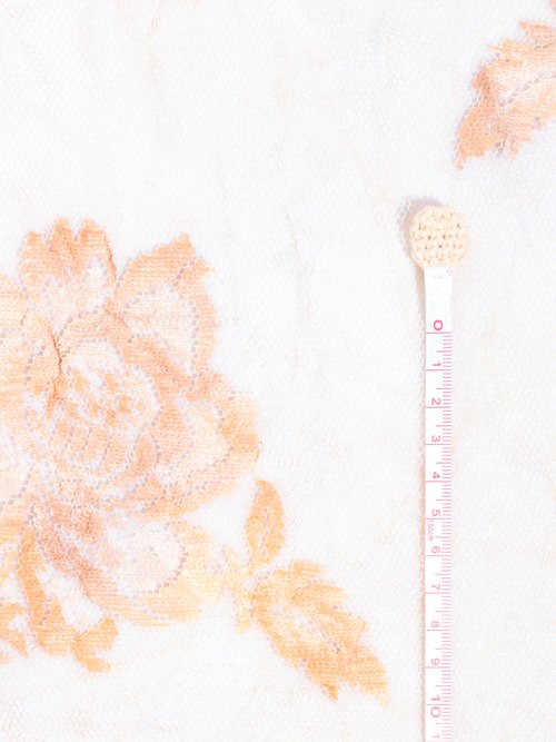 Coupon tissu, dentelle sur tulle ORANGE COT144088 DE1