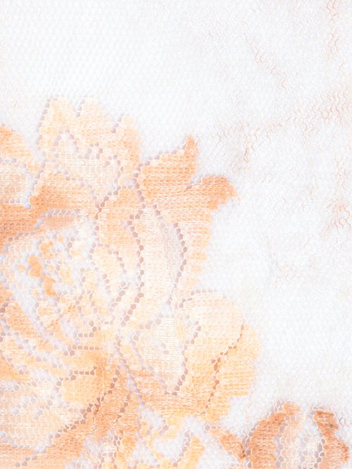 Coupon tissu, dentelle sur tulle ORANGE COT144088 DE2