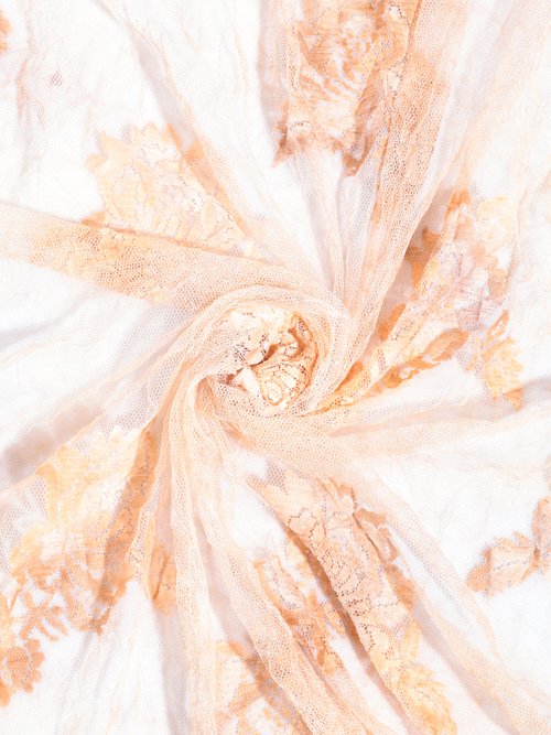 Coupon tissu, dentelle sur tulle ORANGE COT144088 FA1