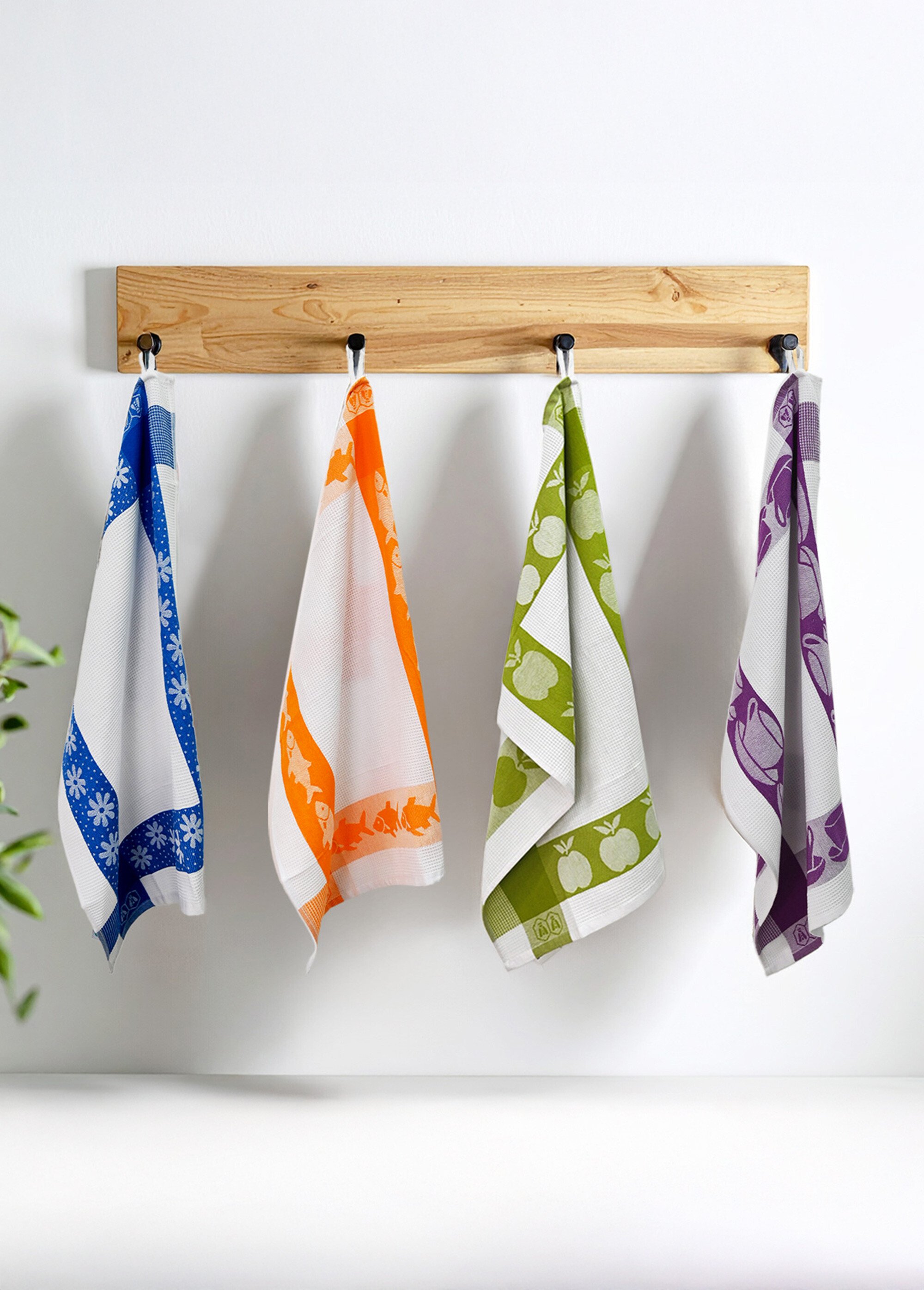 Lot de 3 torchons jacquard assortis, Carré 3M Violet 9270175 SI1