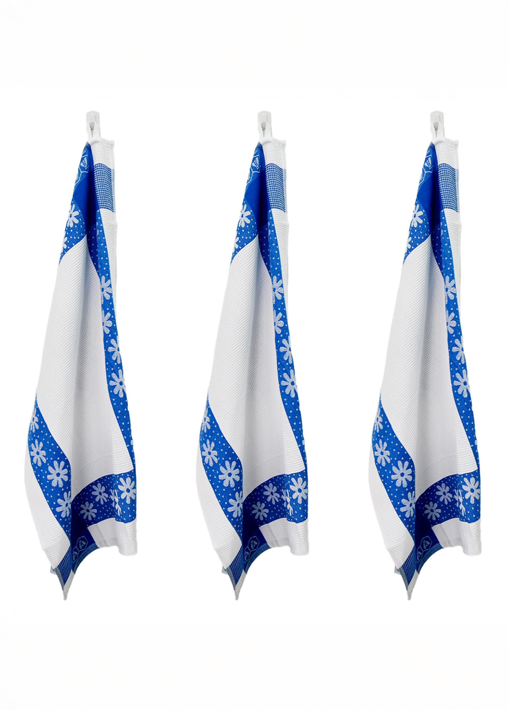 Lot de 3 torchons jacquard assortis, Carré 4B