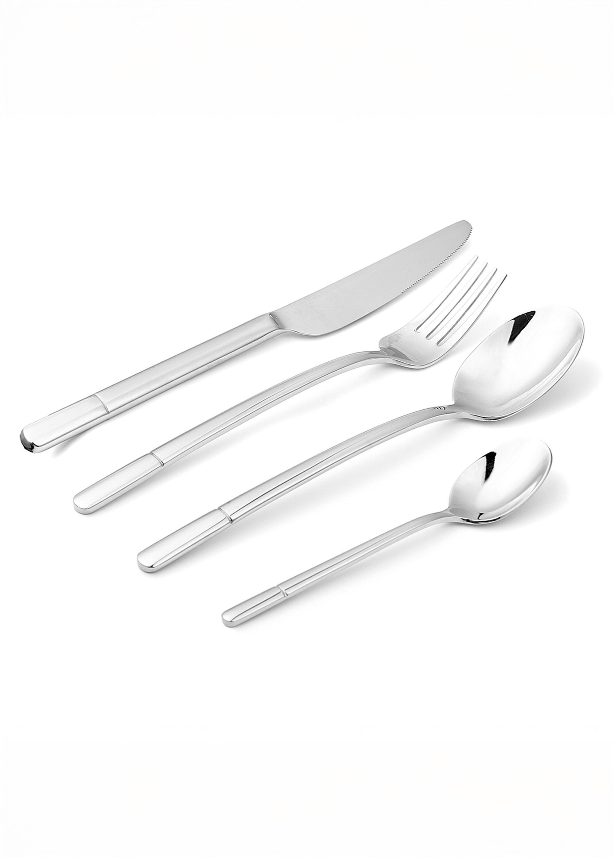 Ménagère 24 pièces inox brillant, Freesia Gris 9160485 DE1