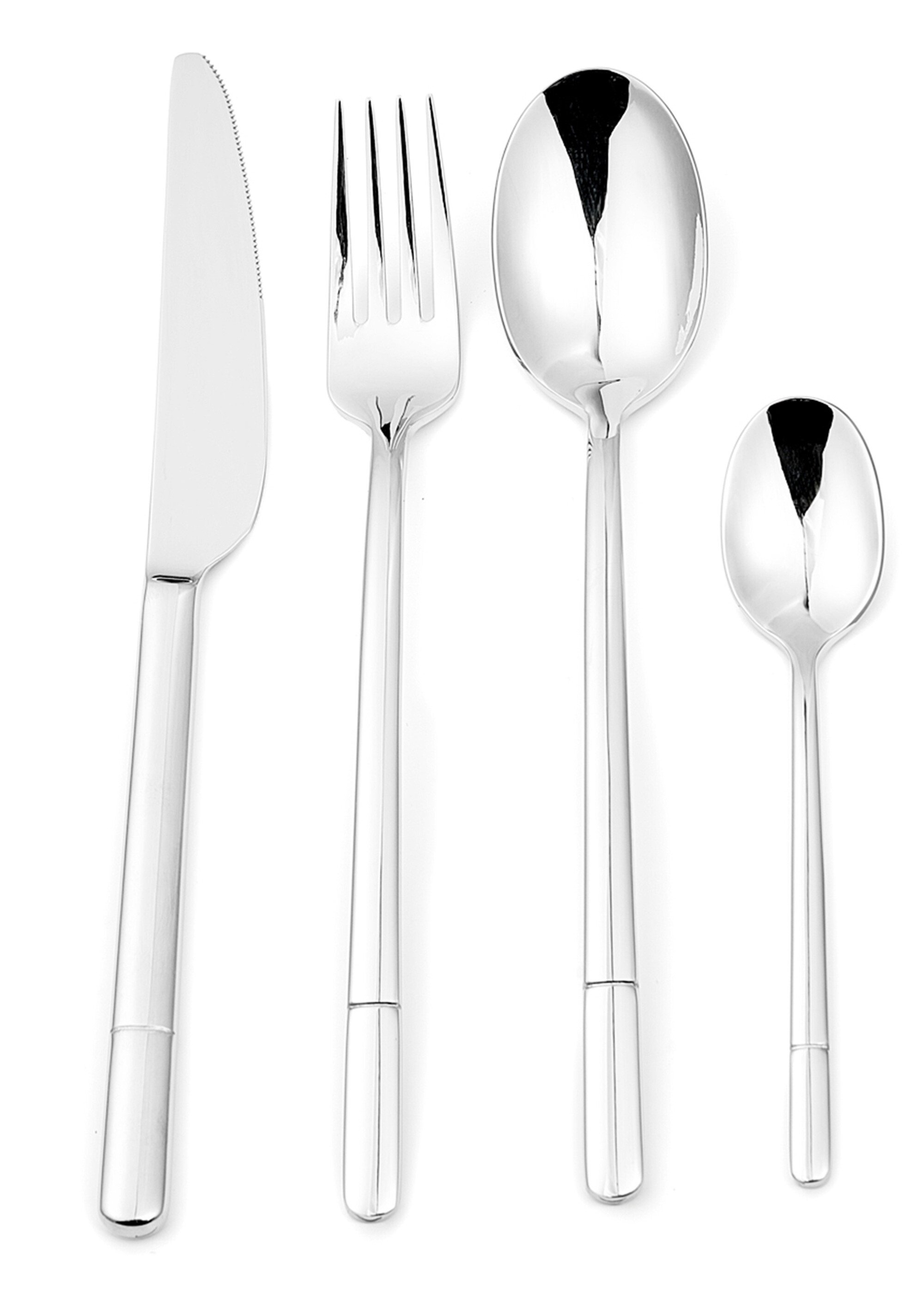 Ménagère 24 pièces inox brillant, Freesia Gris 9160485 FA1