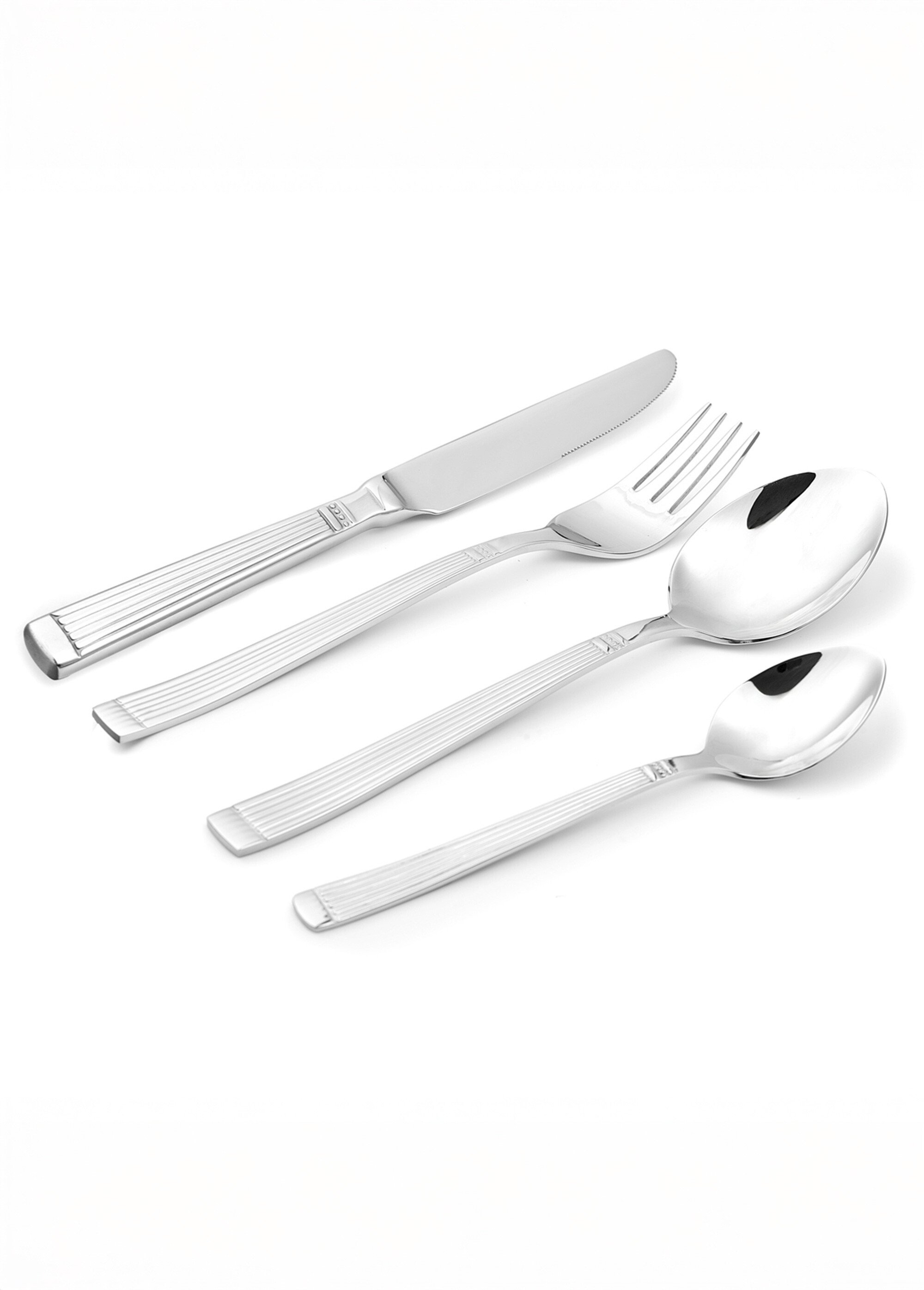 Ménagère 24 pièces inox brillant, Iris Gris 9160480 DE1