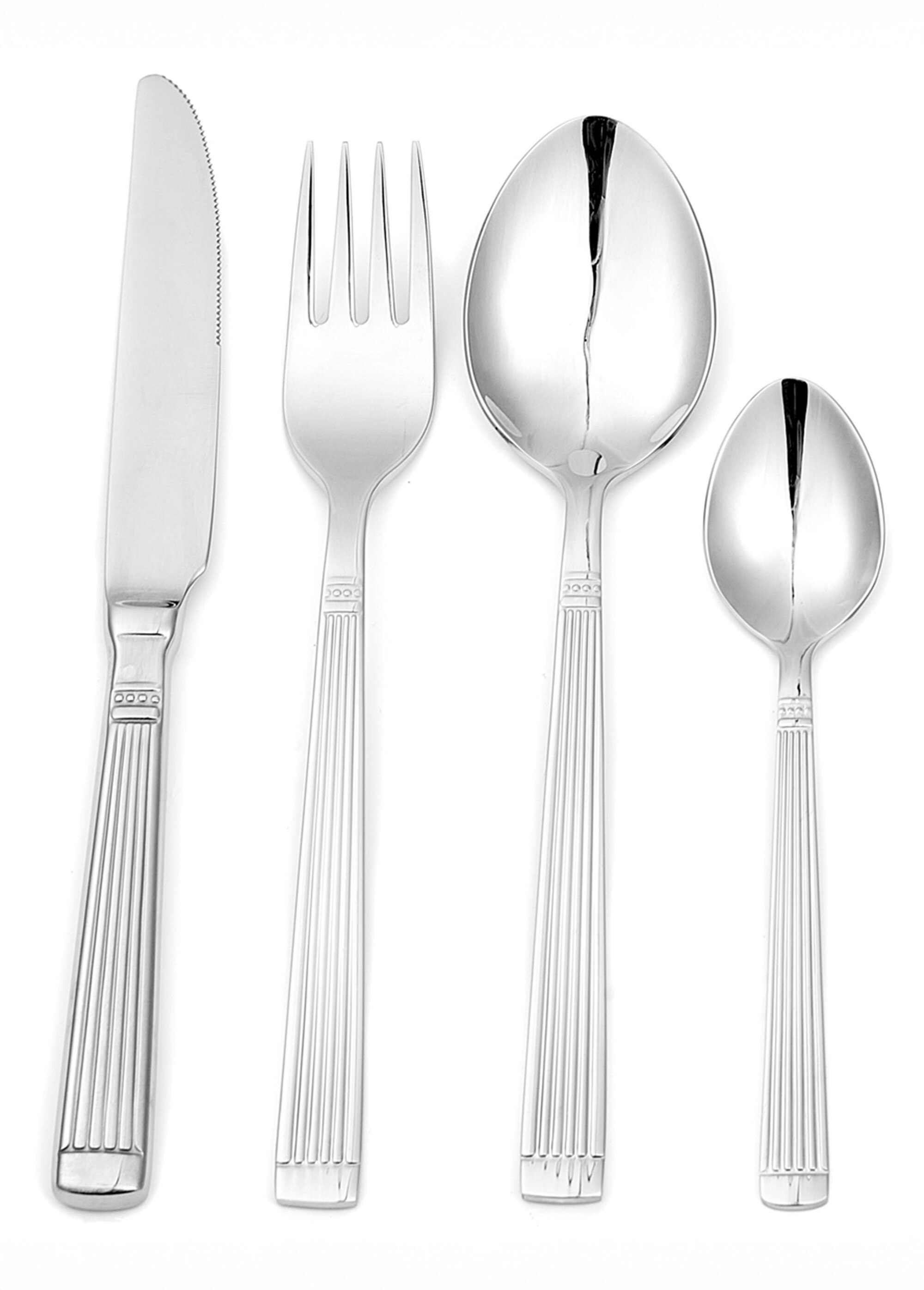 Ménagère 24 pièces inox brillant, Iris Gris 9160480 FA1