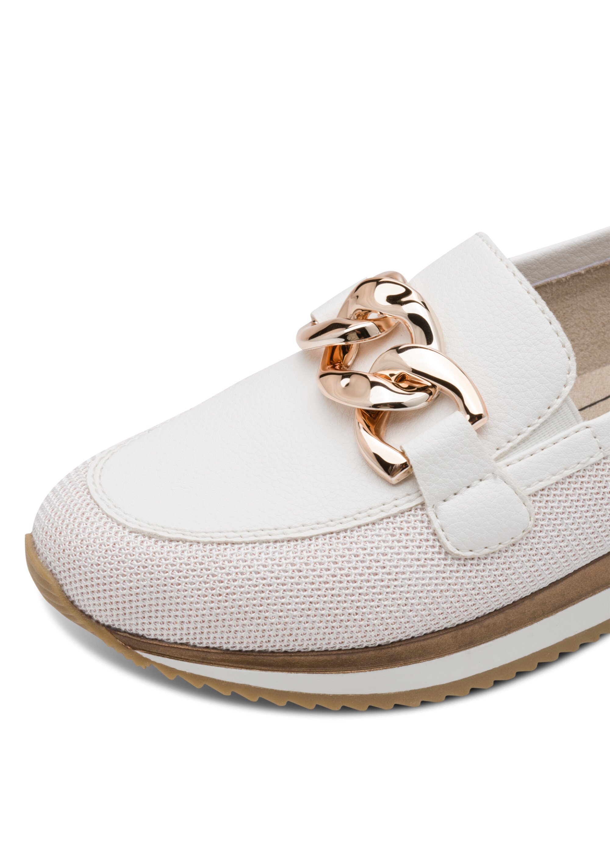 Mocassins compensés multimatières Femme BLANC ROSE GOLD JAN82476642 DE1