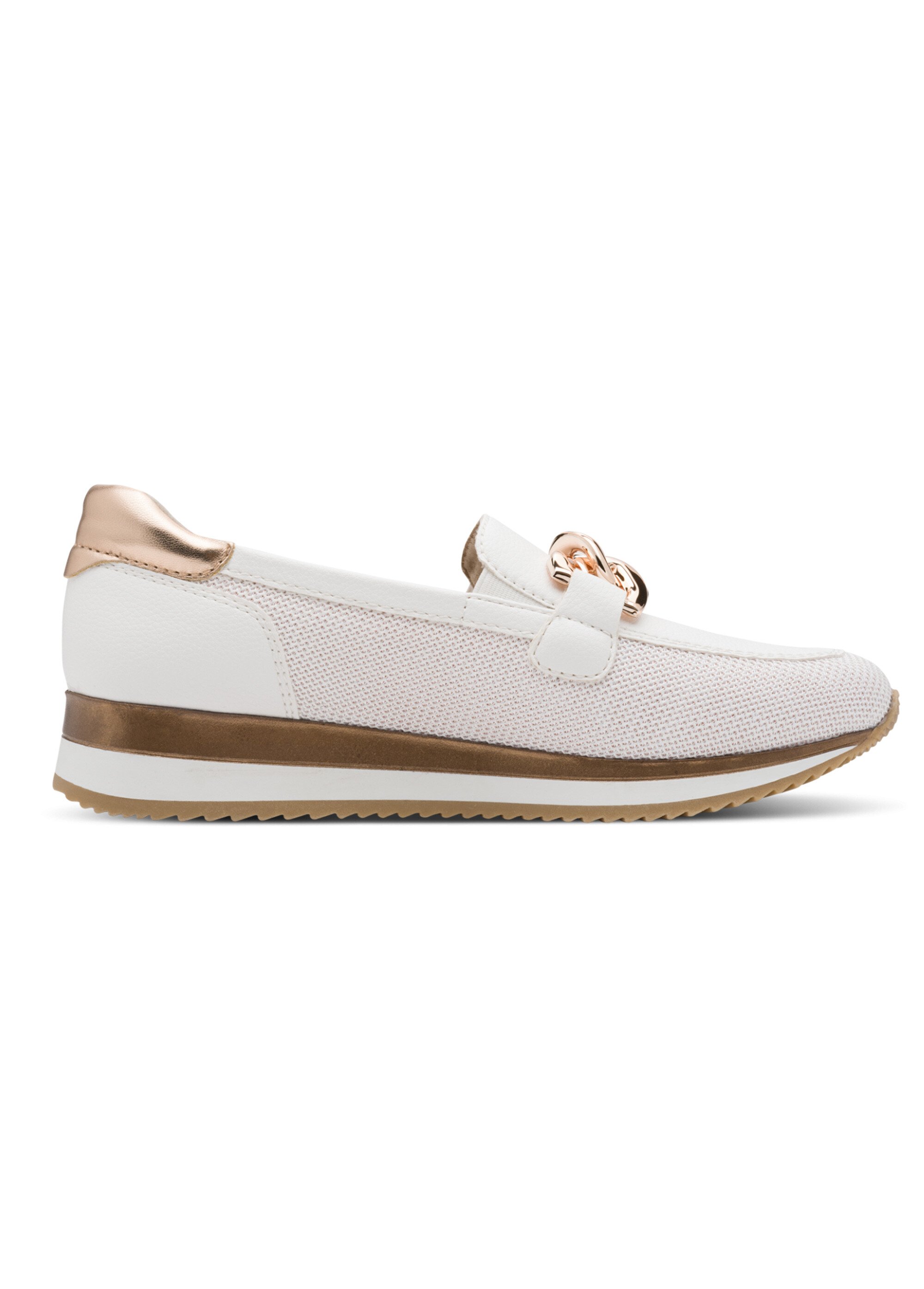Mocassins compensés multimatières Femme BLANC ROSE GOLD JAN82476642 DR1