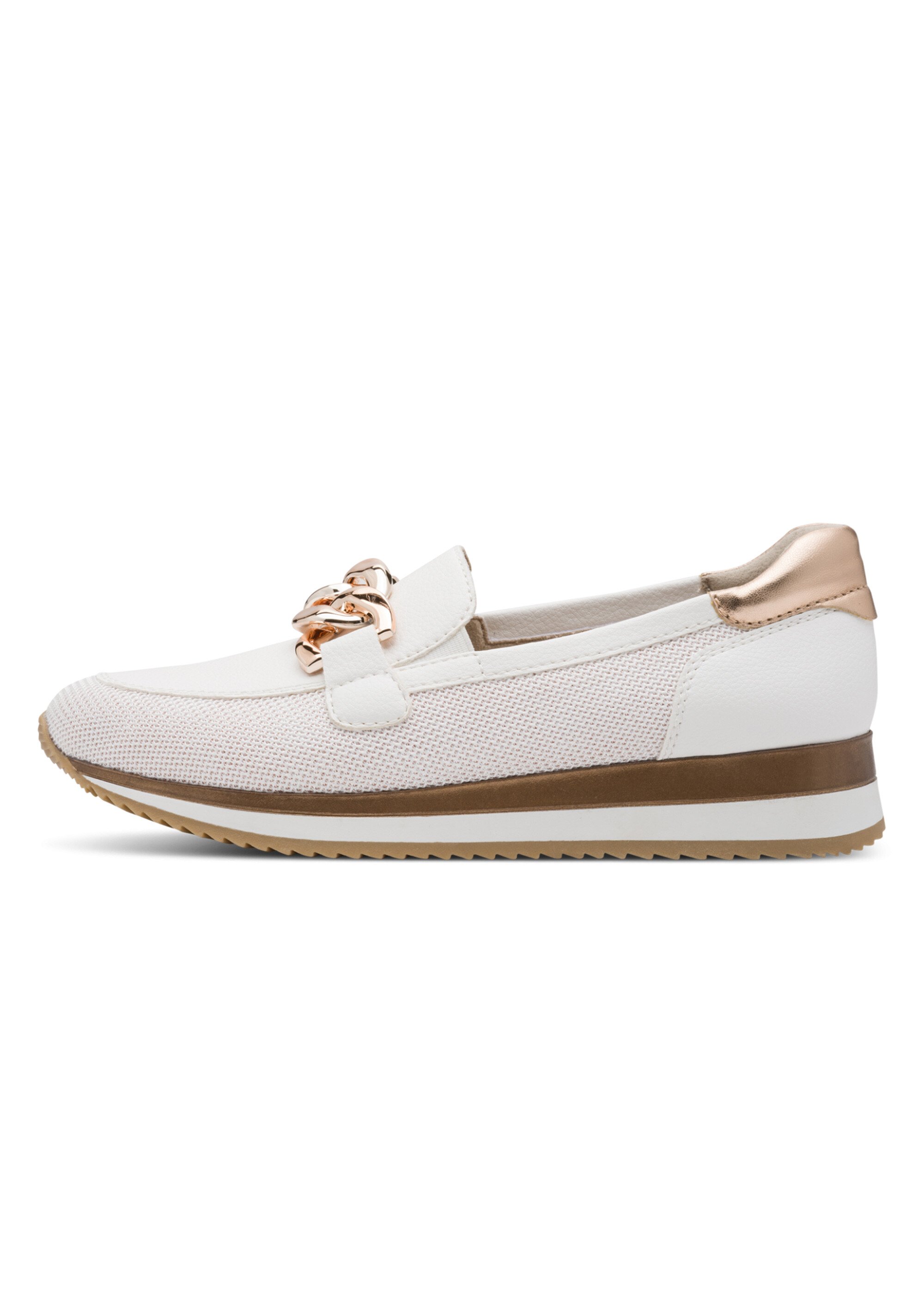 Mocassins compensés multimatières Femme BLANC ROSE GOLD JAN82476642 GA1