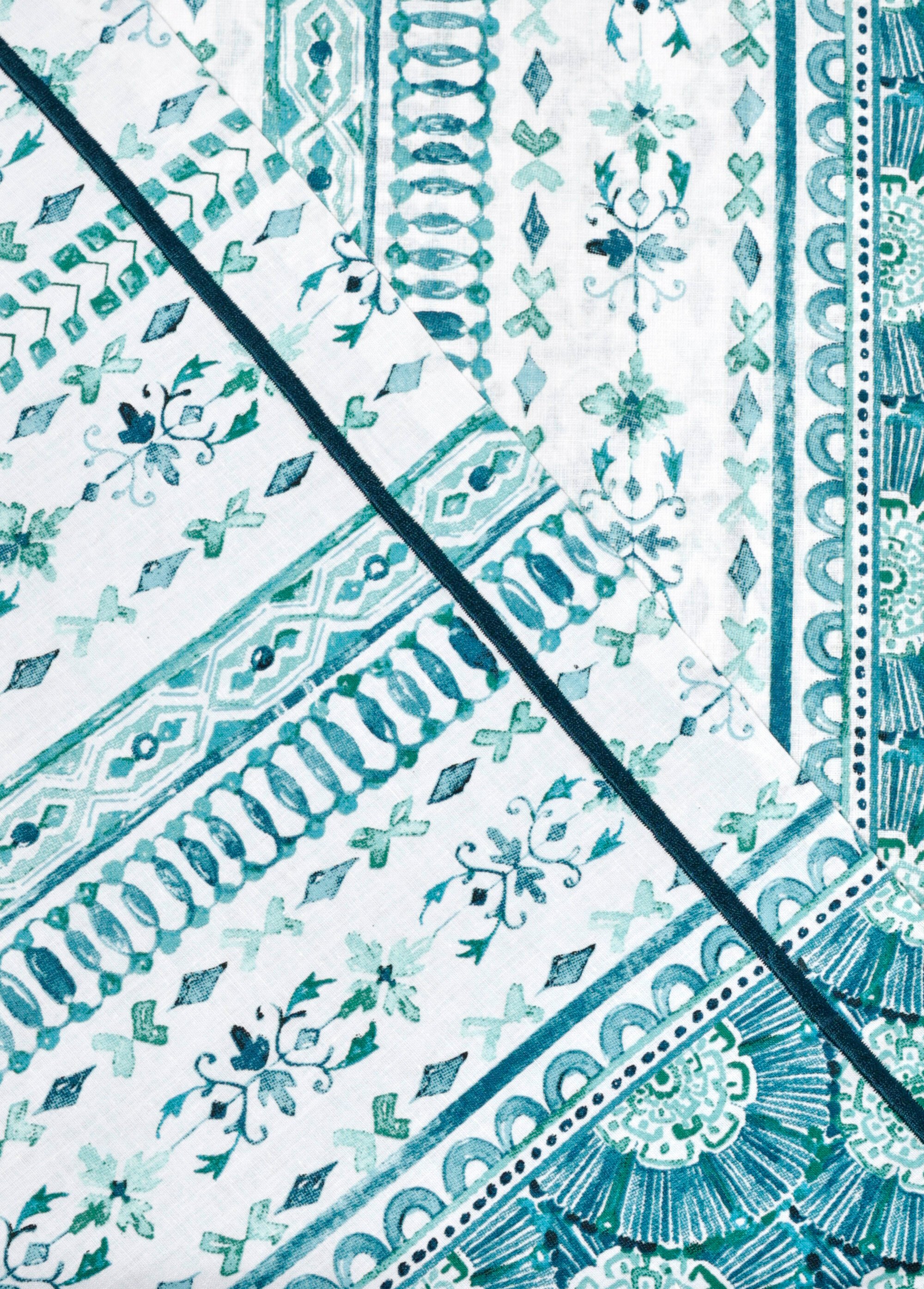 Parure de lit 4 pièces avec drap plat, éventails
